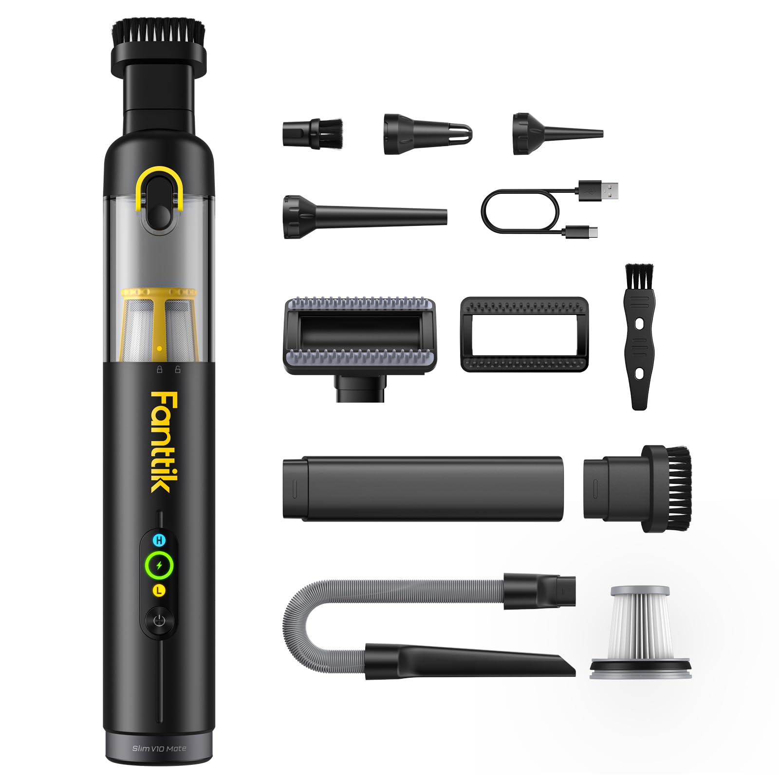 Amazon.com - Fanttik Slim V10 Mate Cordless Car Vacuum, 4-in-1