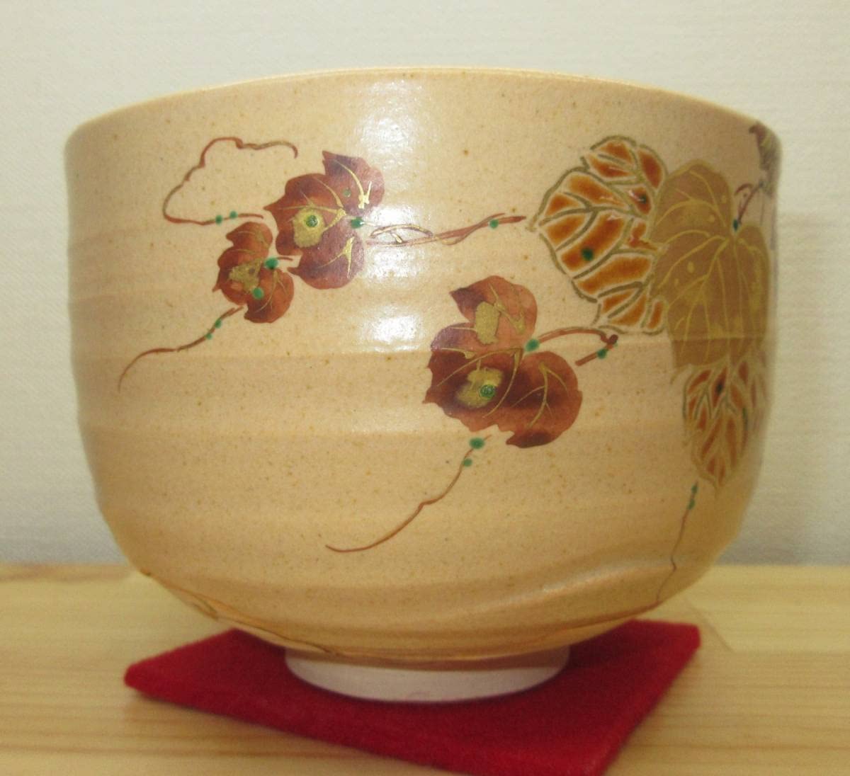 Amazon.co.jp: 逢絢亭茶道具 茶碗 京焼 光琳水 蔦の図 3代 中村秋峰