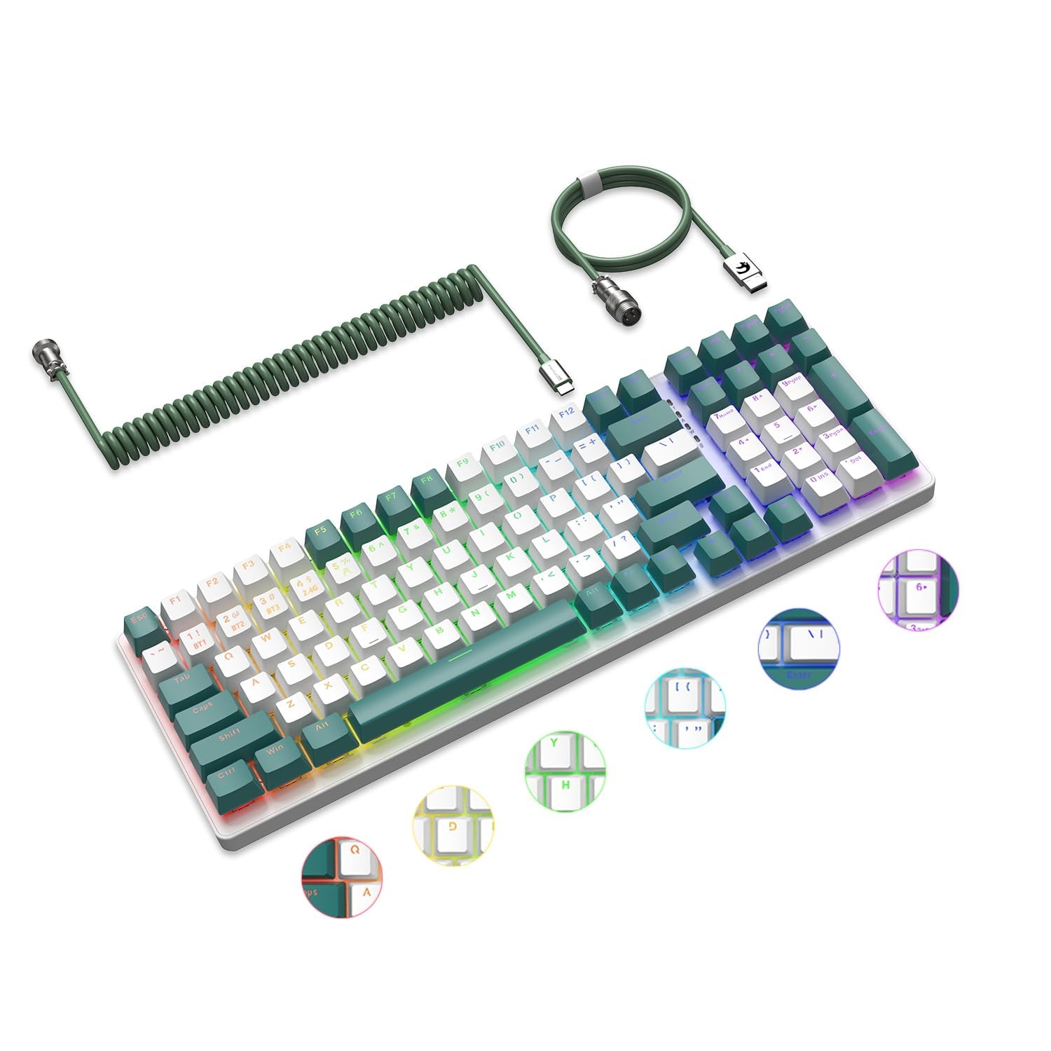 Amazon | A.JAZZ+ZiYouLang K6 ワイヤレスキーボード 96% 3モード