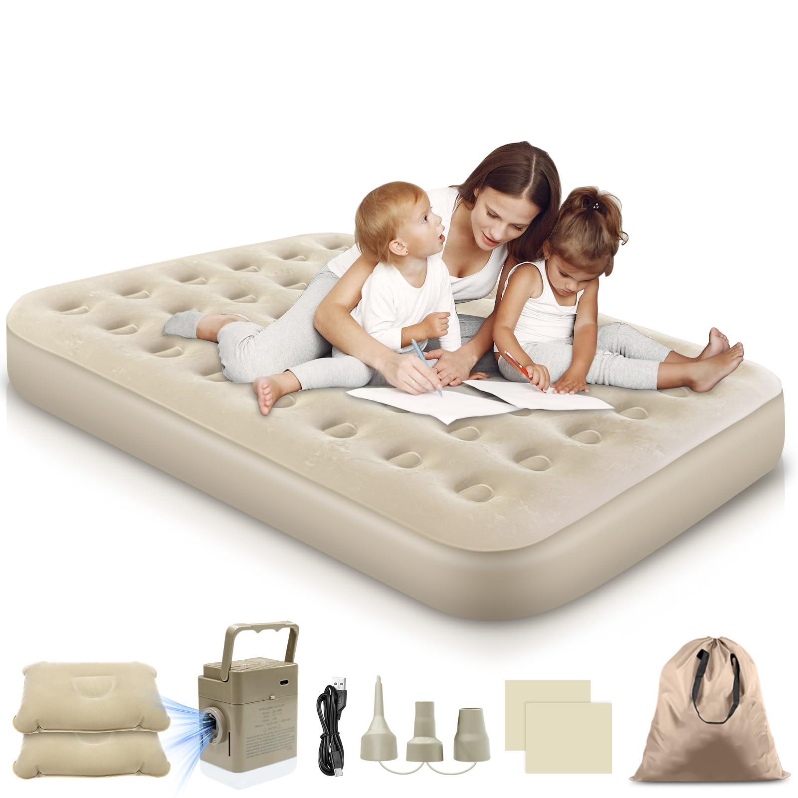 Amazon.co.jp: CoolTry 【2025推奨&昇級版】エアーベッド ダブルサイズ