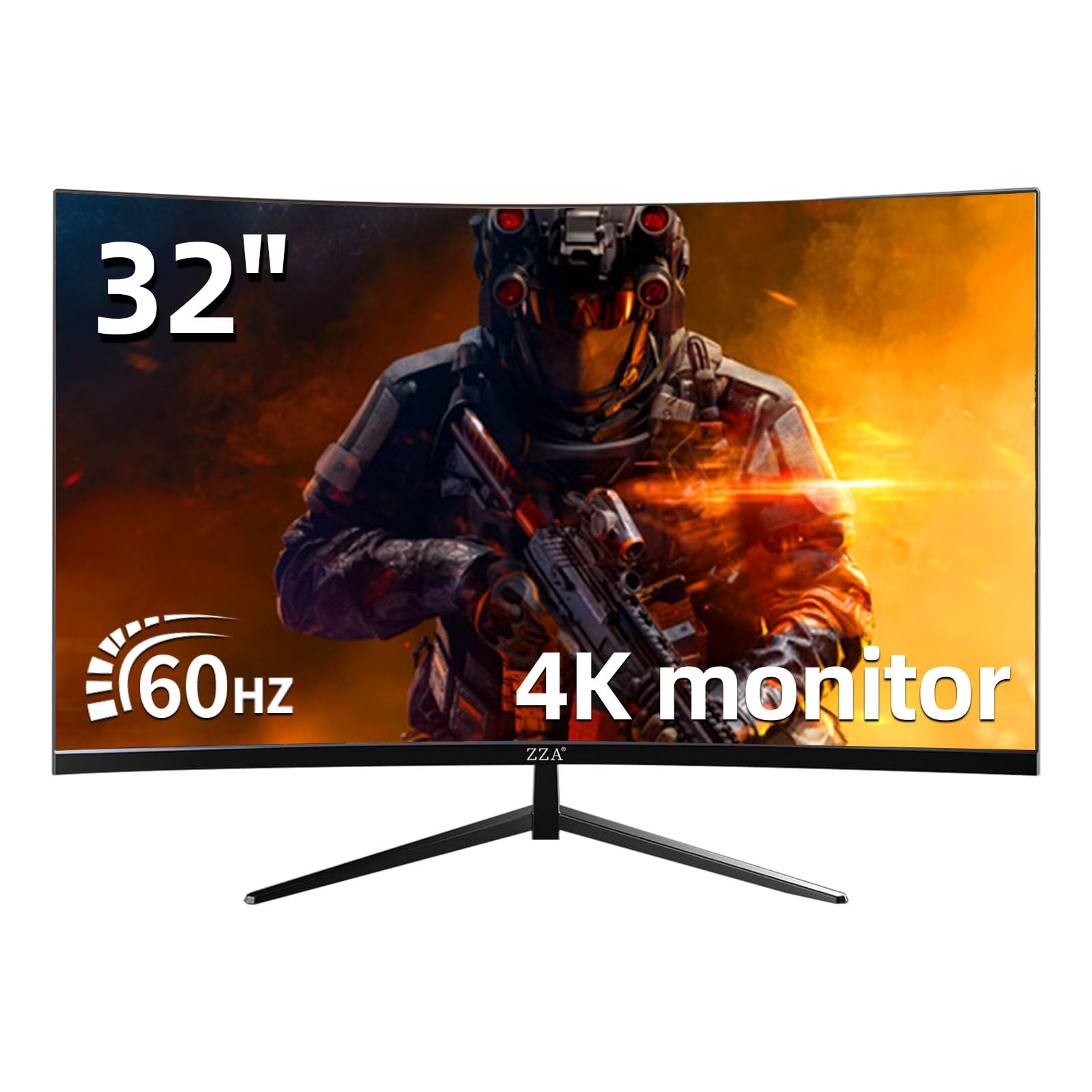 Amazon.com: ZZA 32 Inch Curved Monitor 4k, Computer Screen 60HZ 4k