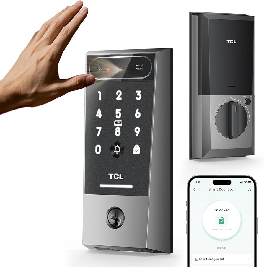TCL D2 Pro Smart Lock with Palm Vein Recognition, Keyless Entry