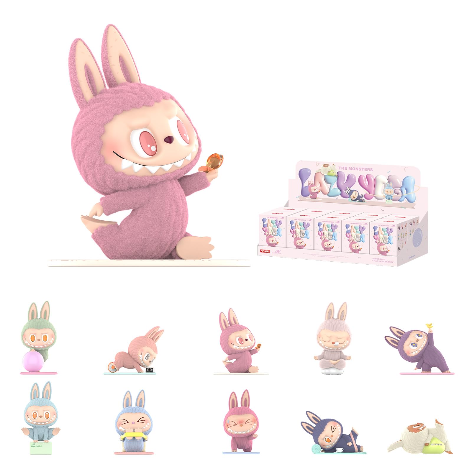Amazon.com: POP MART The Monsters Lazy Yoga Series Figures, 10PCs