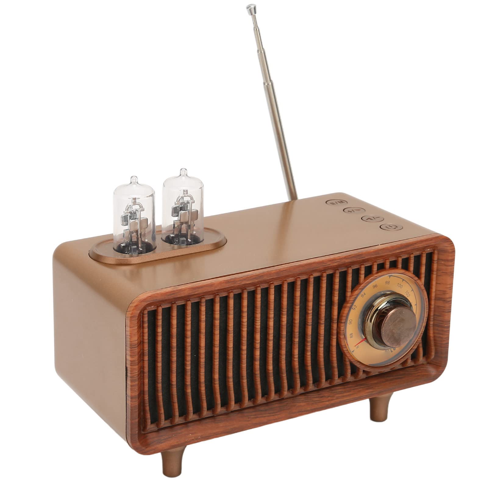 Amazon | ラジオ付きレトロスピーカー、PCラップトップ用LEDライト付き