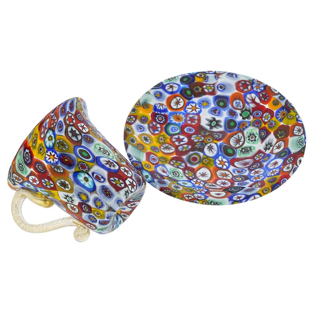 Amazon.com | Glass Of Venice Murano Glass Millefiori Cup and