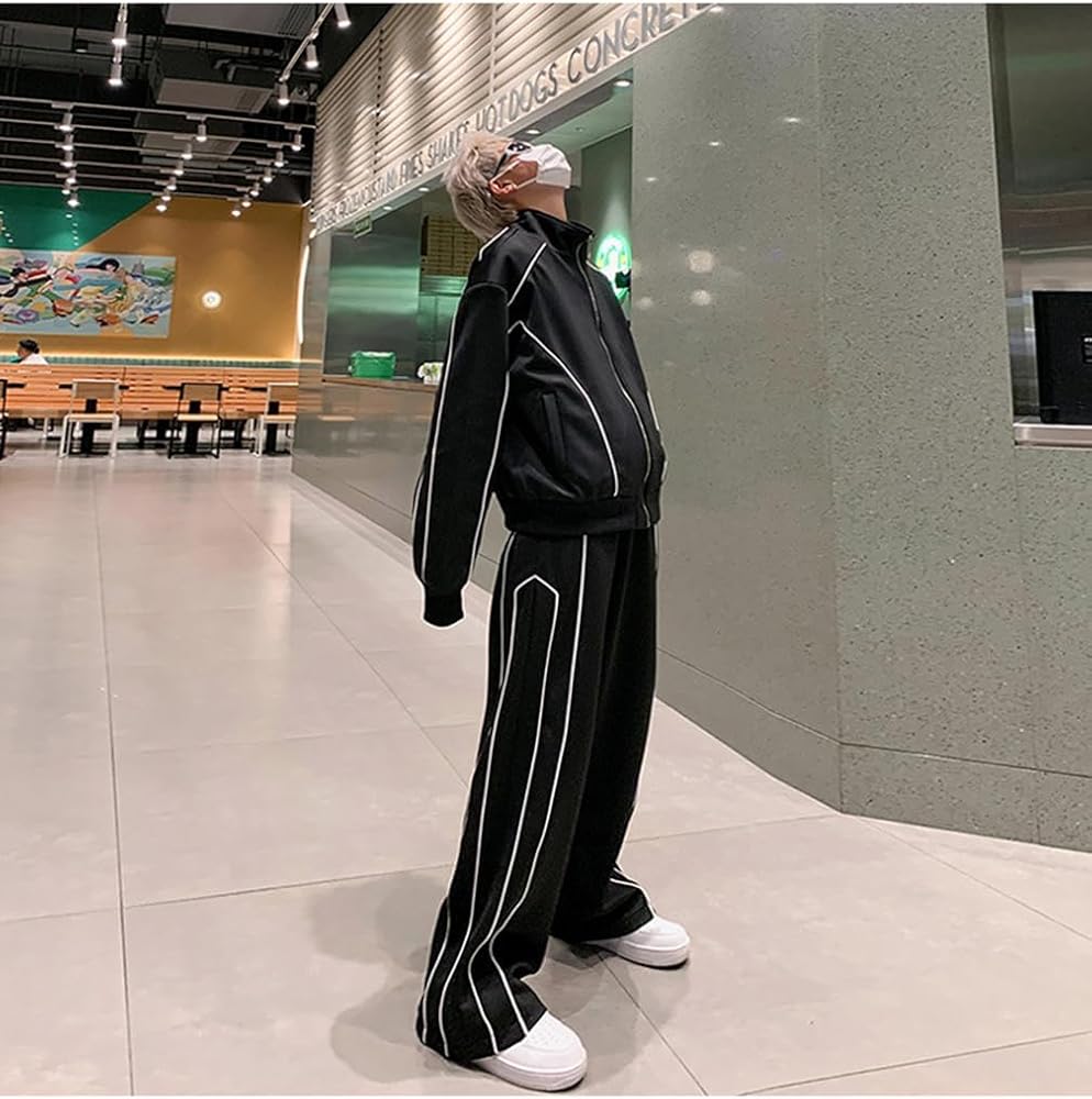 Amazon | [D.IIZOO] ジップアップ ブルゾン ジャージ 上下セット