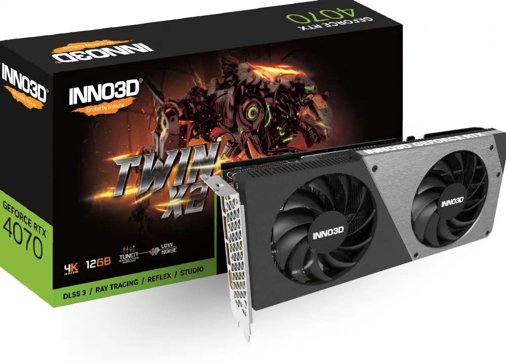 Amazon | INNO3D nVidia GeForce RTX 4070 TWIN X2 (2475MHz/ 21Gbps