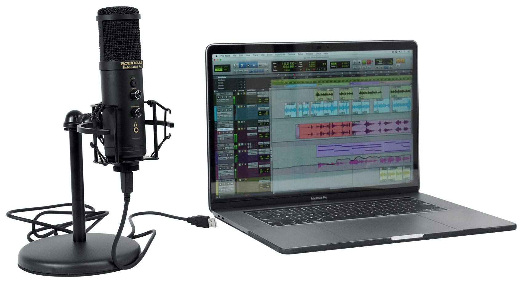Amazon.com: Rockville Solo-Cast Pro 24-bit 192kHz USB Condenser