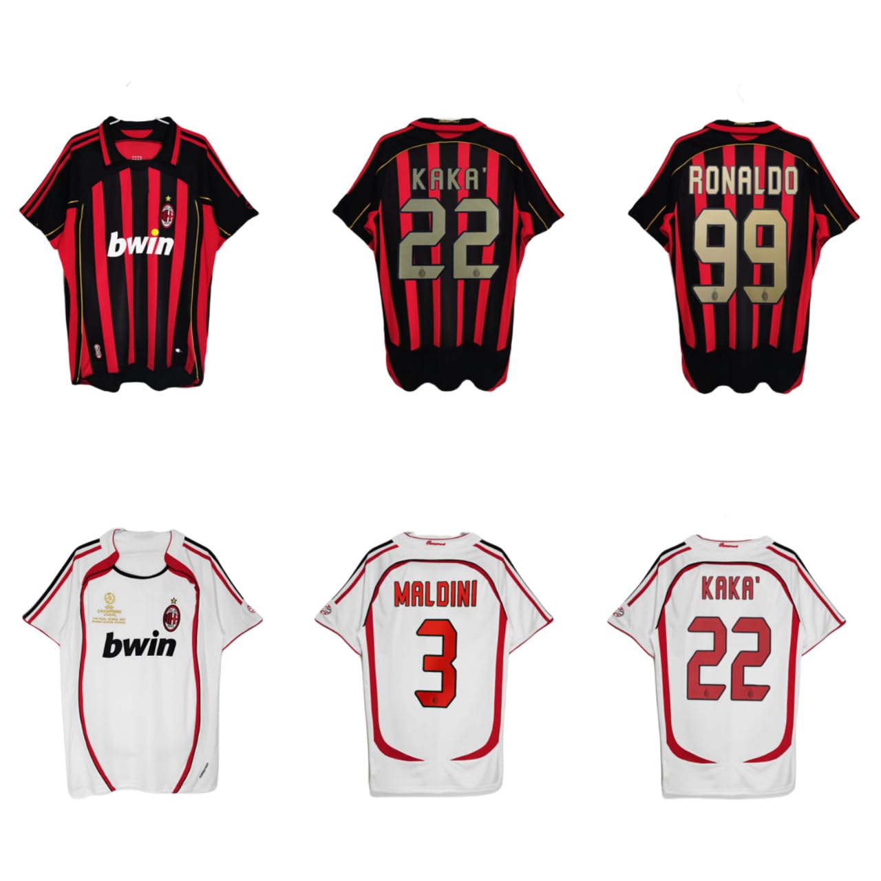 Amazon | 復古版 ACミラン 0708 サッカー ユニホーム 3番パウロ