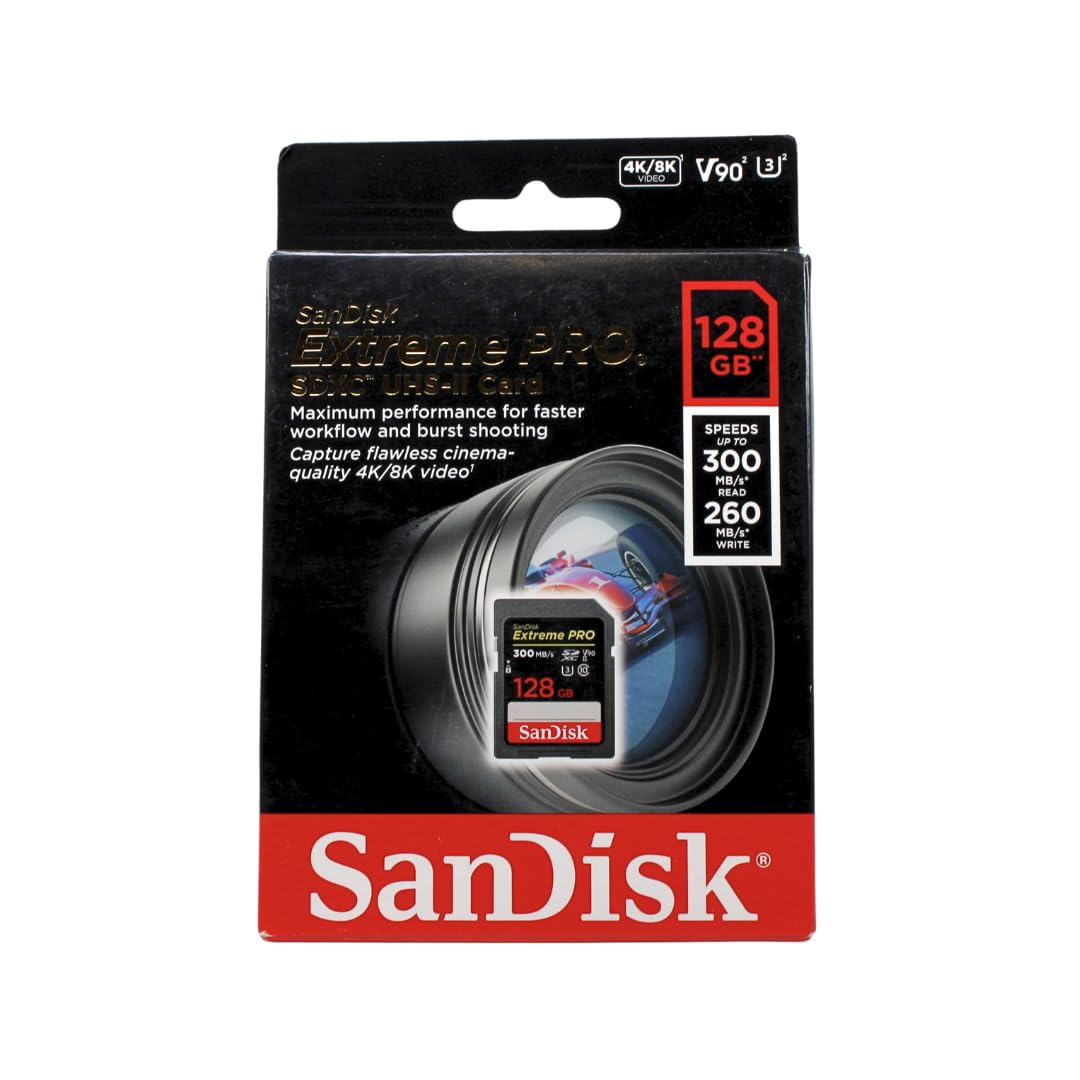 SanDisk 128GB Extreme PRO SDXC card up to 300MB/s UHS-II Class 10