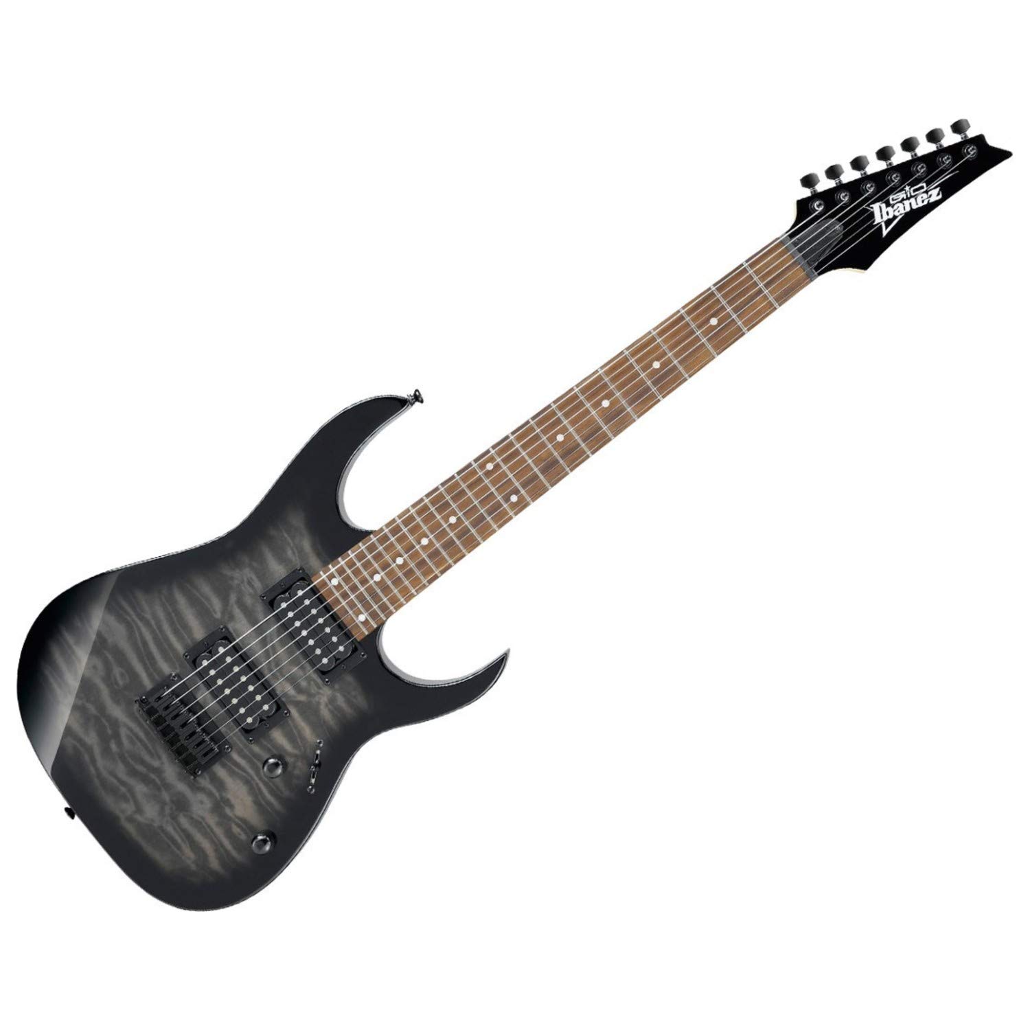 Ibanez Gio GRG7221QA 7 cordas - Sunburst preto transparente