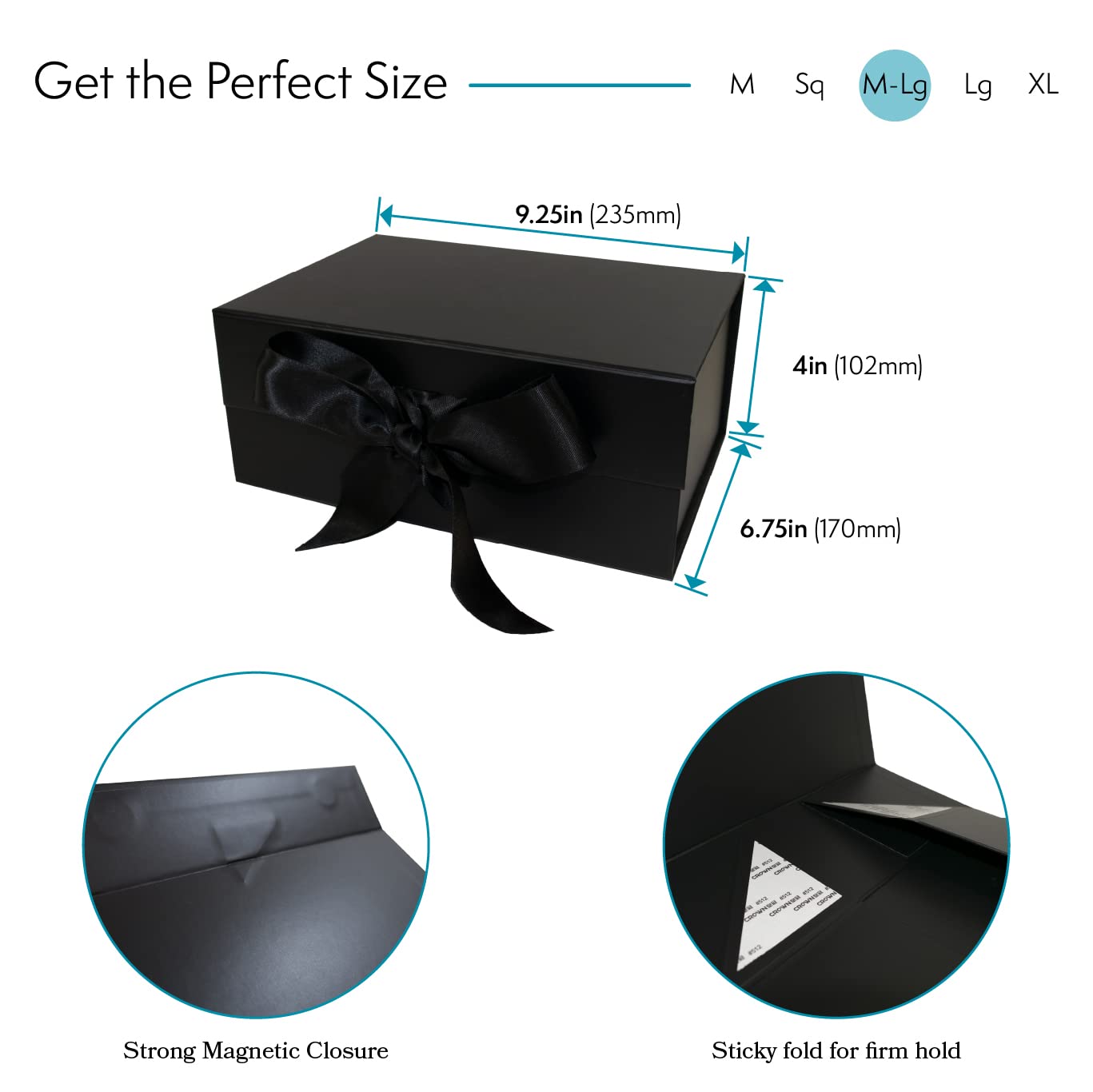 Amazon.com: PACK2PACK Luxury Foldable Gift Box with Fixed Ribbon