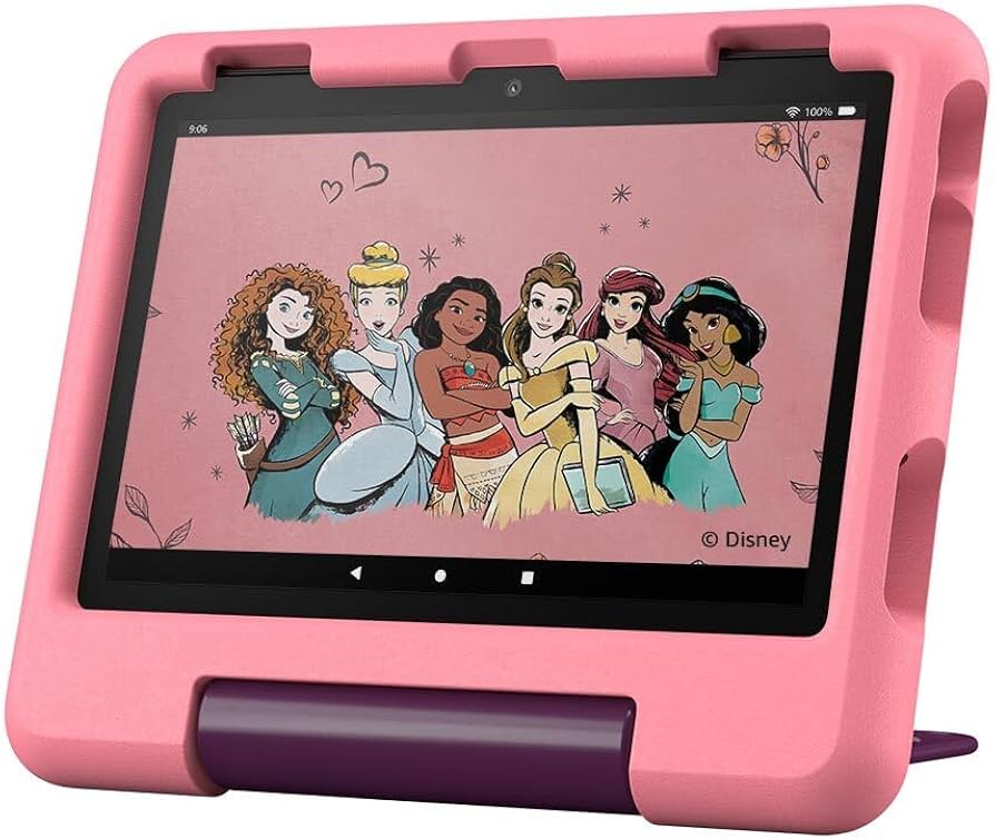 美品 Fire HD 8 キッズモデル パープル 最新版 カバー付き 良品 Fire