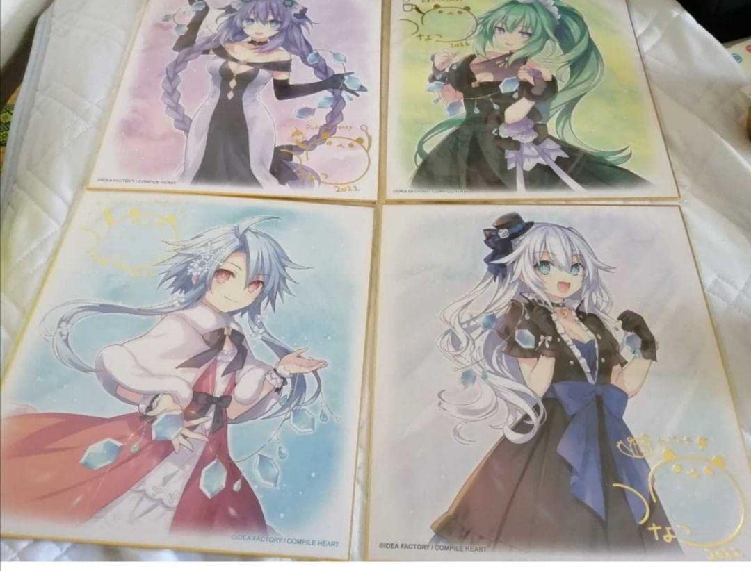 Amazon.co.jp: 超次元ゲイム ネプテューヌ つなこ 金箔 サイン色紙 4枚