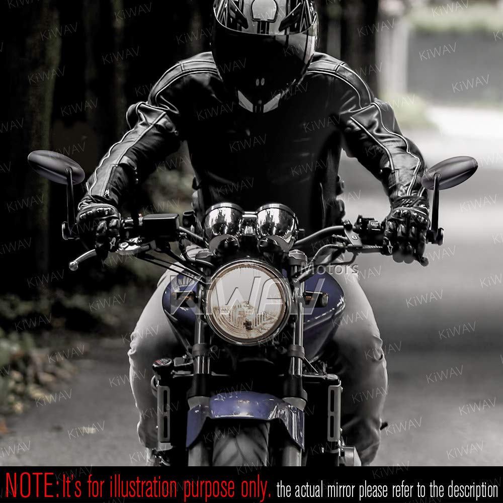 Amazon | KiWAV バーエンドミラー ウルトラ 黒 M8ネジ式 左右セット