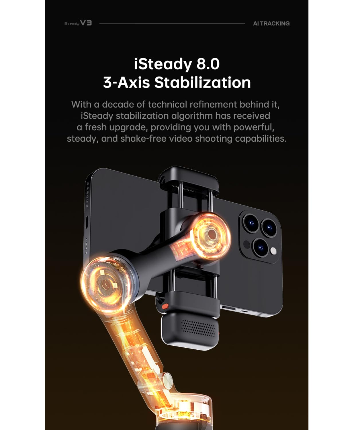 Amazon.co.jp: hohem V3 ジンバル,スマートフォン用ジンバル