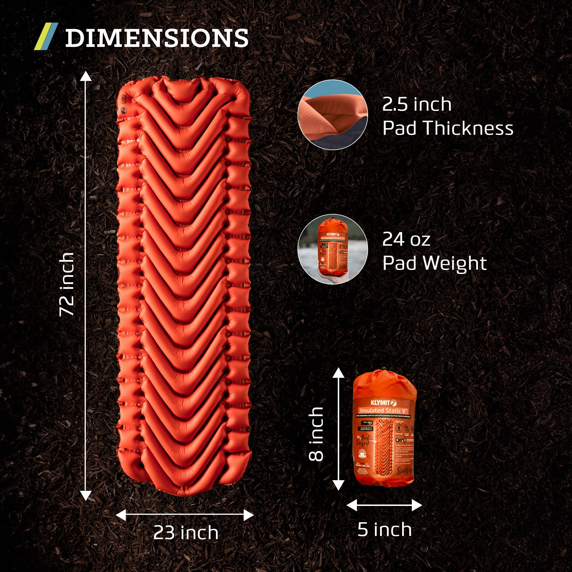 Amazon | Klymit絶縁スタティックV軽量キャンプ用スリーピングマット