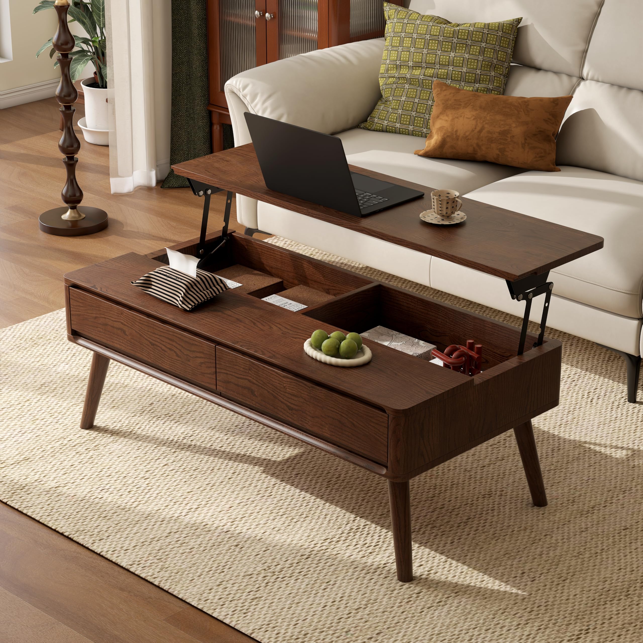 Amazon.com: Wayshome Lift Top Coffee Table,100% Solid Oak Wood