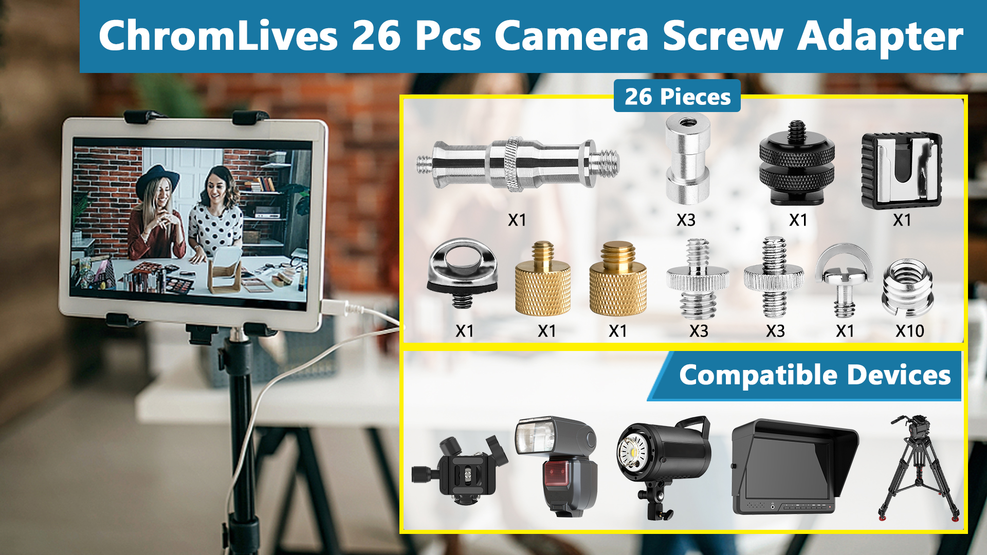 Amazon.com : ChromLives Camera Tripod Adapter, 26Pack Camera Screw