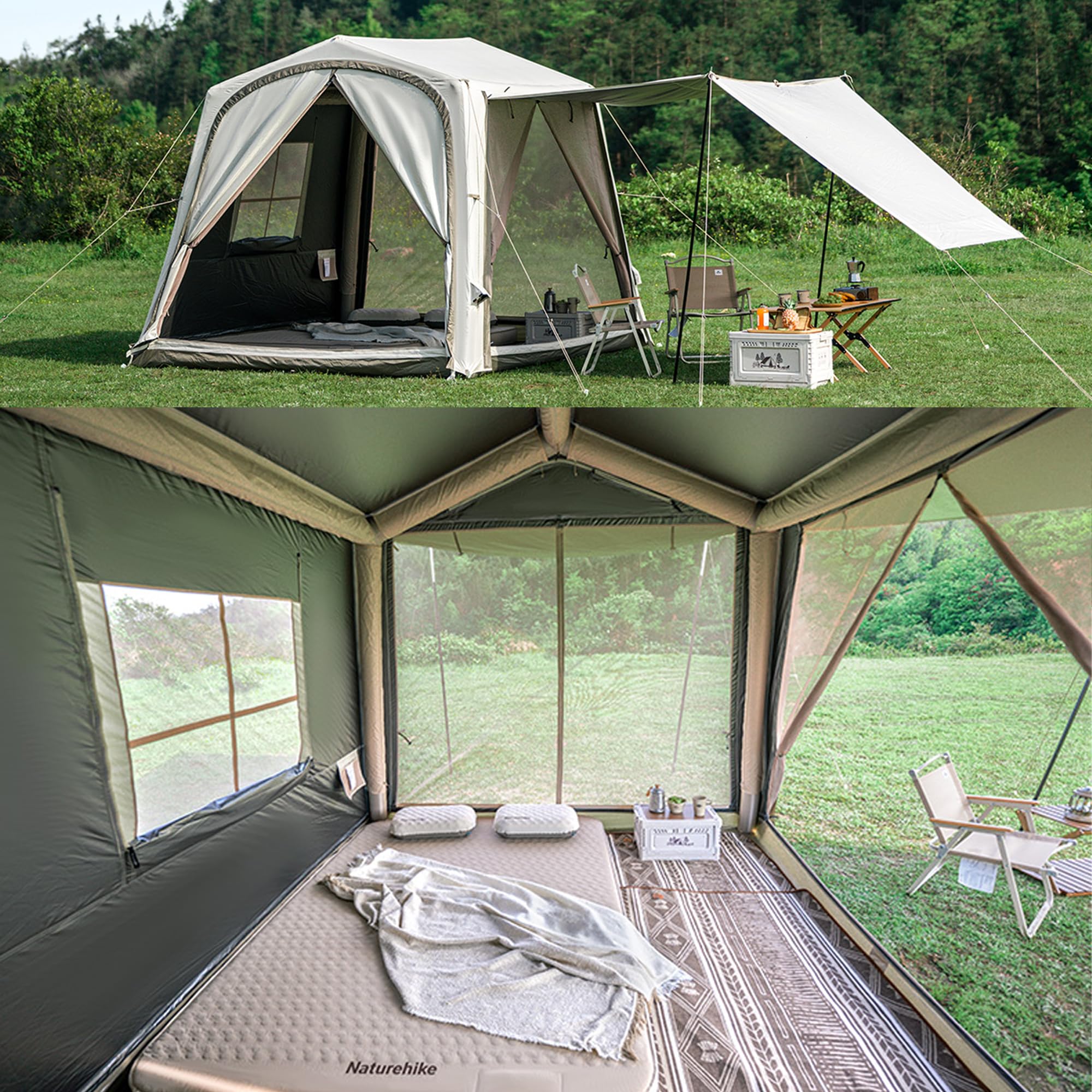 Amazon | Naturehike AIR7.0 カーサイドテント エアー式 4人用