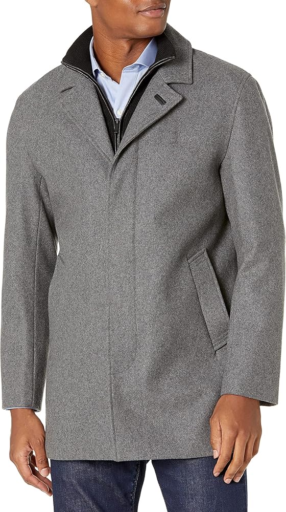 Cole Haan Men's Melton Wool Topper, Lt Grey, Large at Amazon Men's