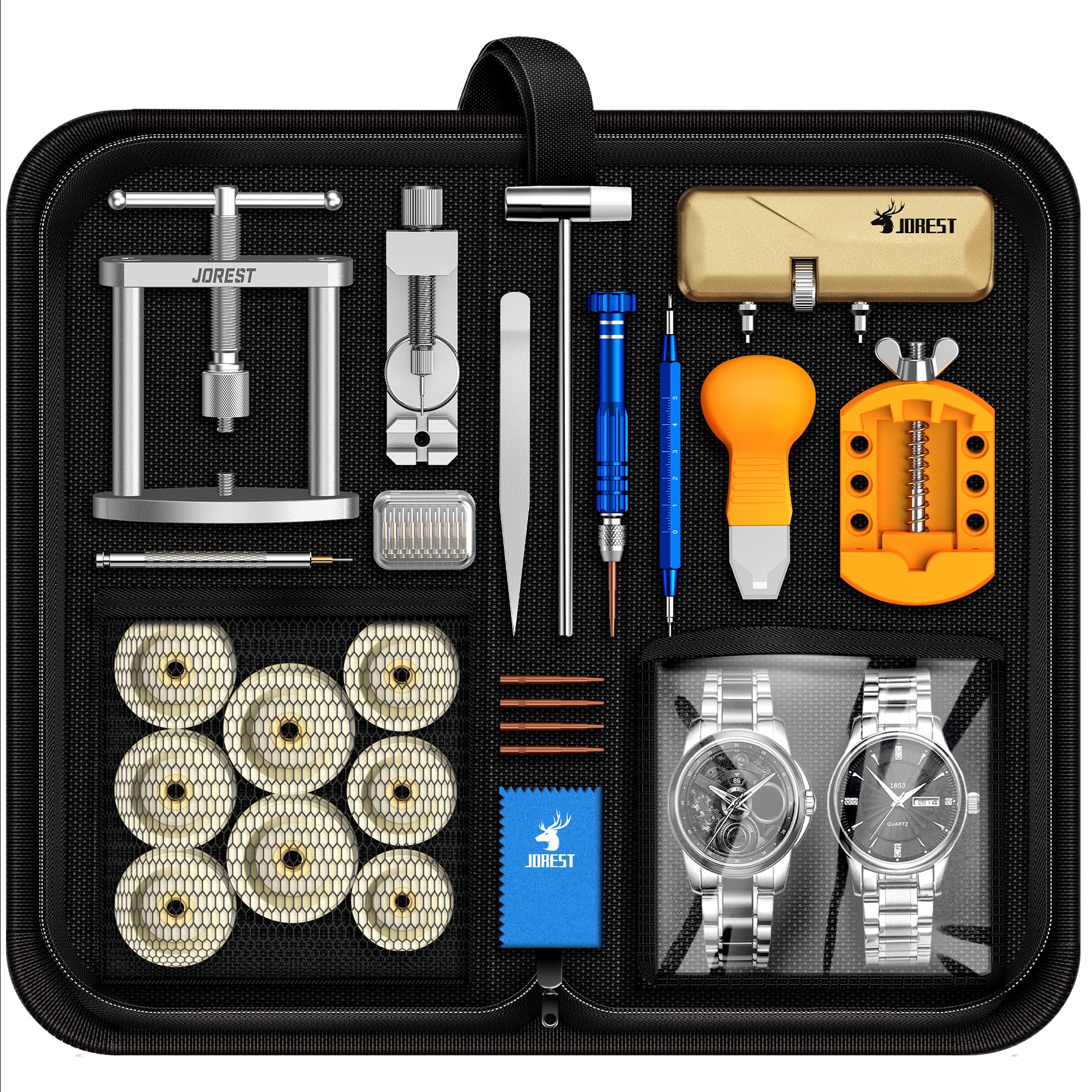 Amazon.co.jp: JOREST腕時計修理工具セット+裏蓋閉め器、電池交換工具