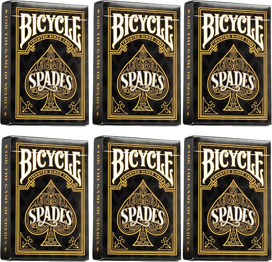 Amazon.com: Bicycle Playing Cards 6 Deck Rider Back Black and Gold