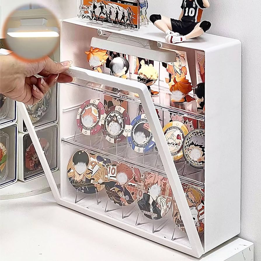 Amazon.co.jp: REDICE 缶バッジ 収納 ボックス スタンド＆壁掛け両用