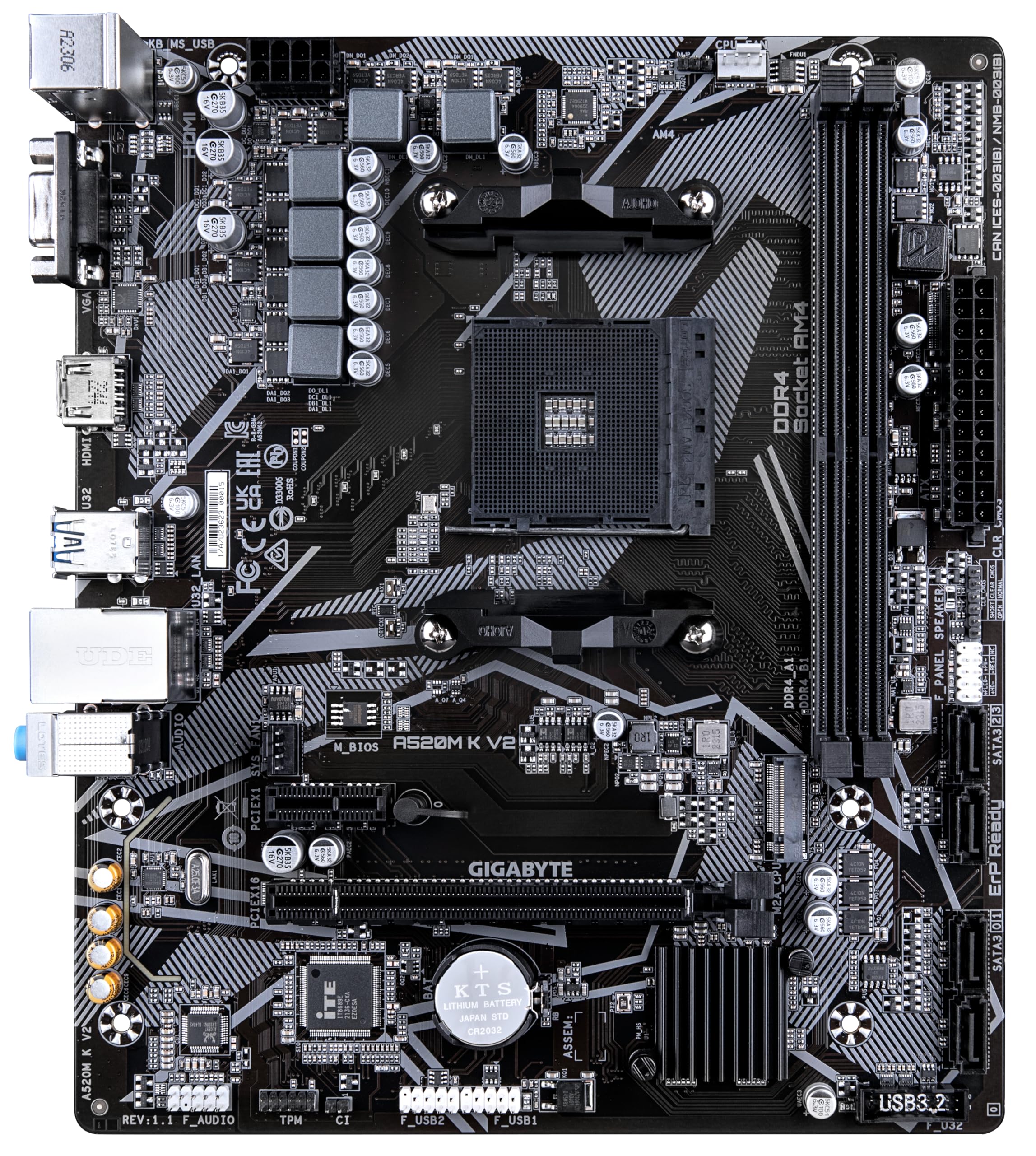 Amazon.com: GIGABYTE A520M K V2 (REV. 1.0) CHIPSET AMD A520 AM4