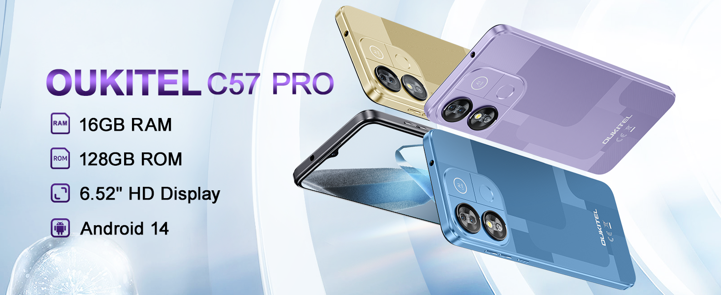 OUKITEL C57 PRO Unlocked Cell Phone Android 14 Phone Unlocked 16GB