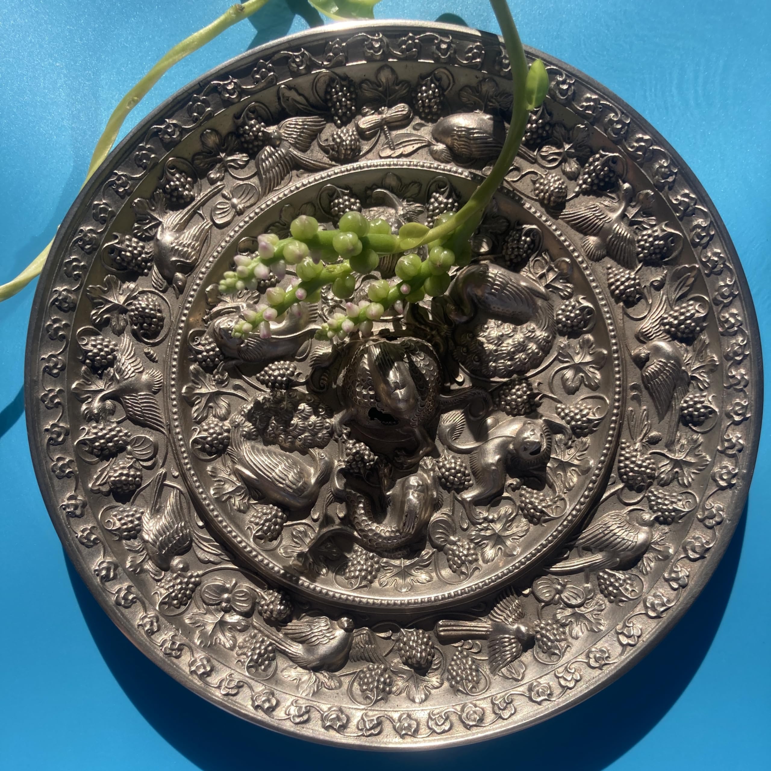 Amazon.co.jp: 唐時代 海獣葡萄鏡復元6寸 白銅鏡 青銅器 神鏡 飛鳥時代