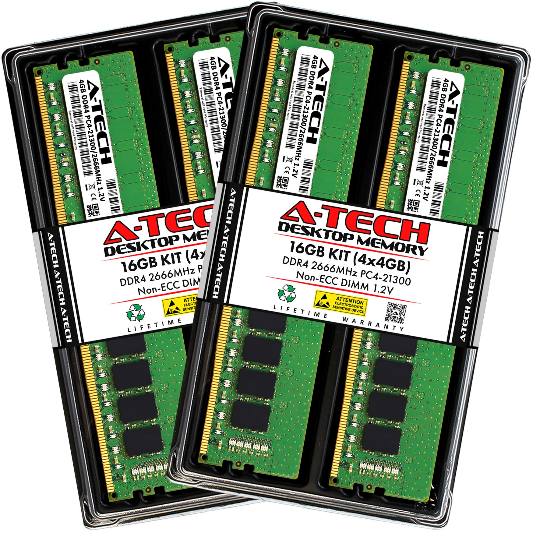 Amazon.co.jp: A-Tech 16GB (4x4GB) DDR4 2666MHz UDIMM PC4-21300