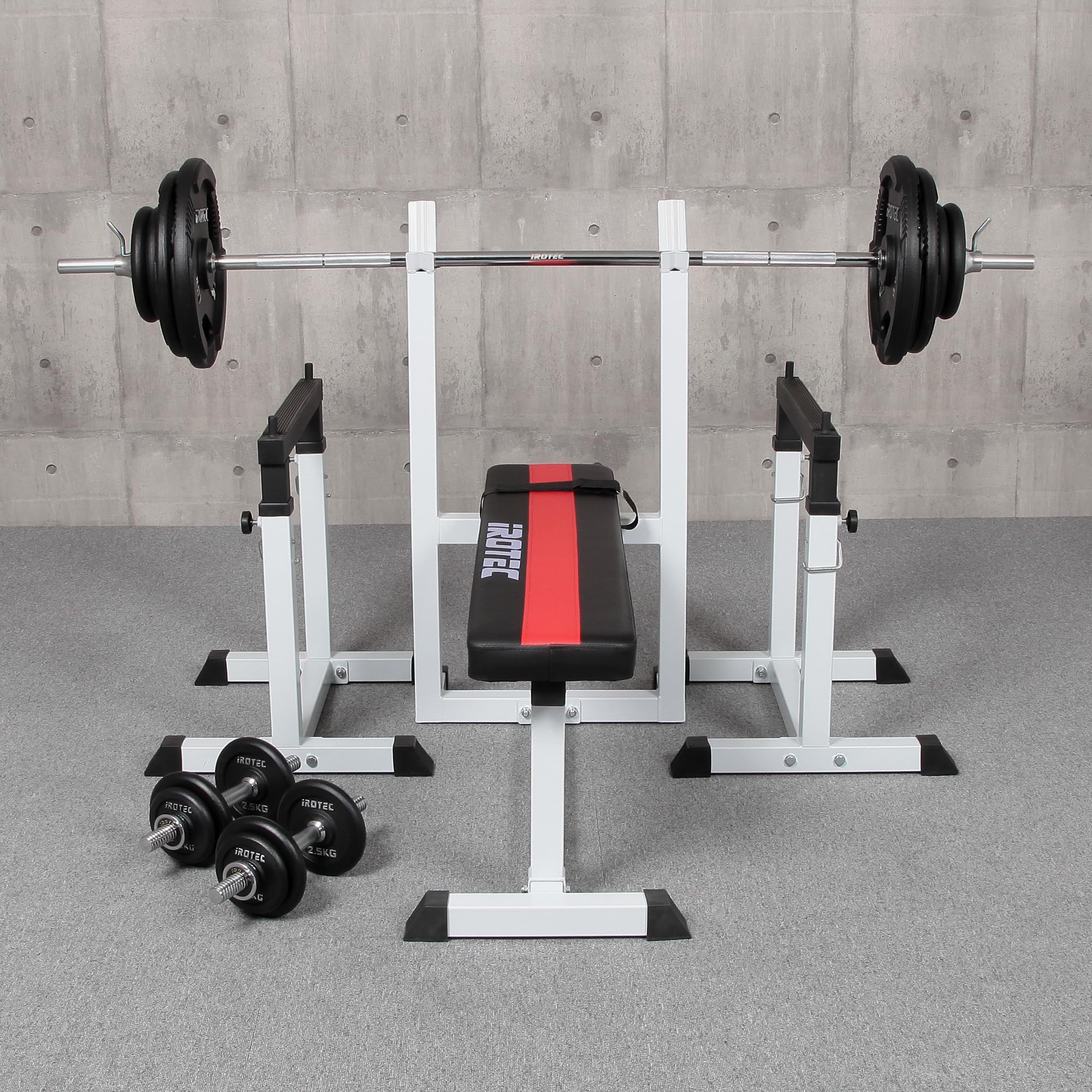 iRotec ウェイトトレーニングマシンとダンベルセット おまけ付き 楽天