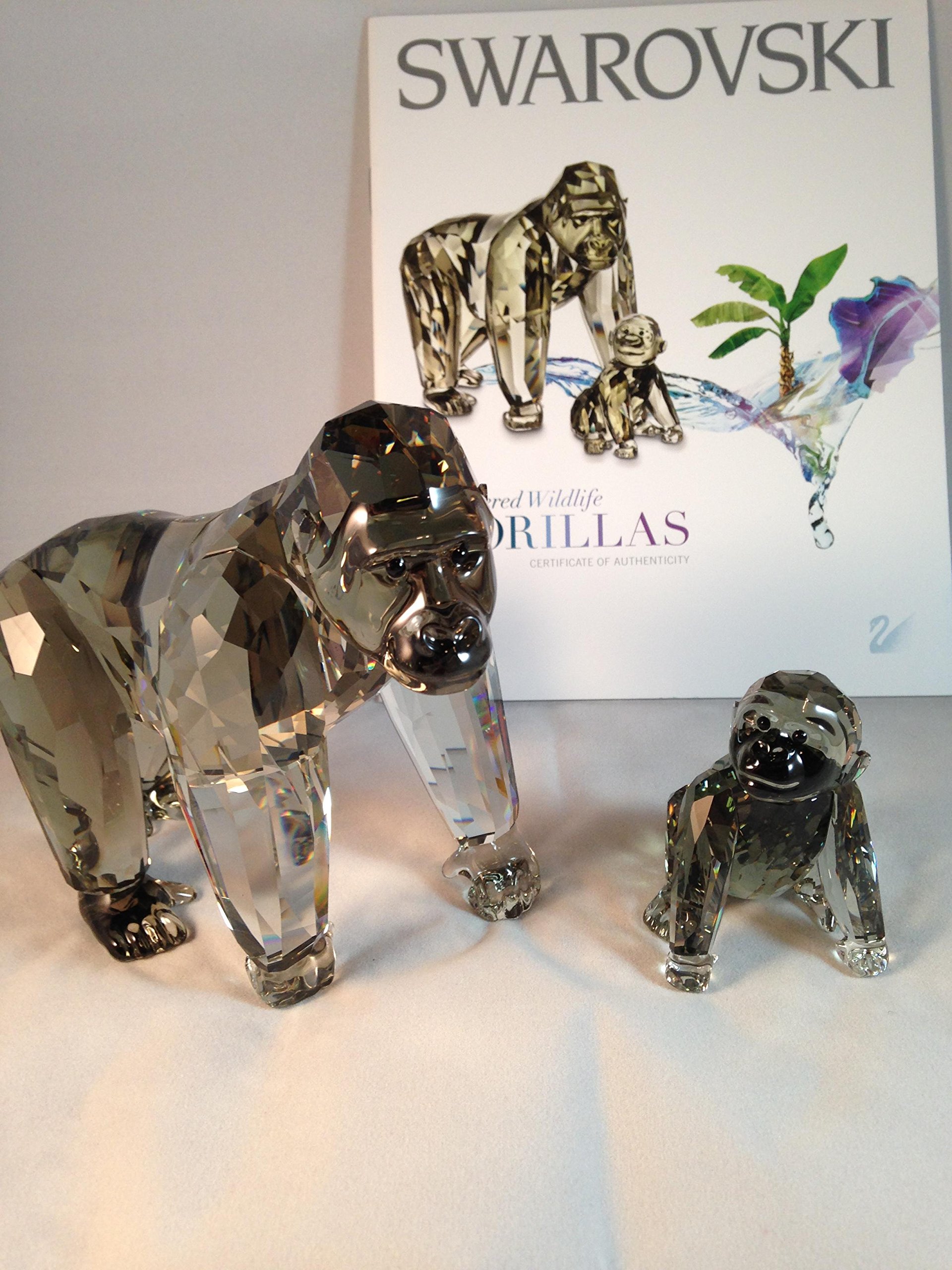 Amazon.co.jp: スワロフスキー クリスタル ゴリラ フィギュア 母と子牛