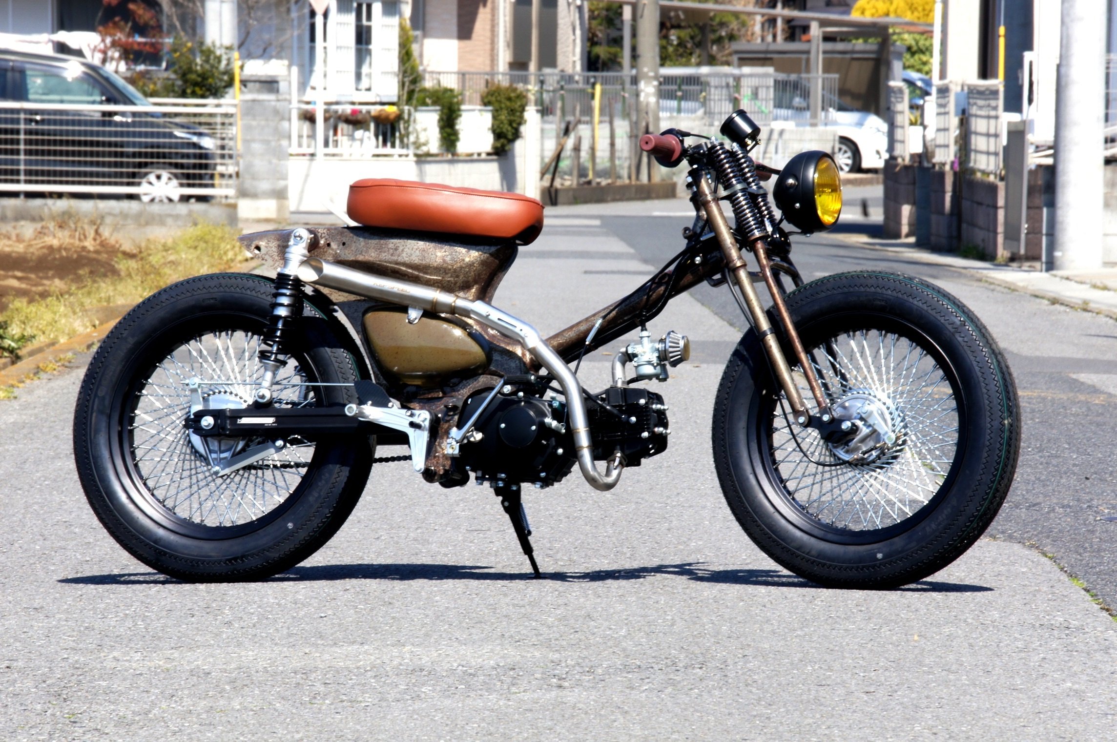 Amazon.co.jp: スーパーカブ用 ワイドホイール・メッキスポーク＆極太