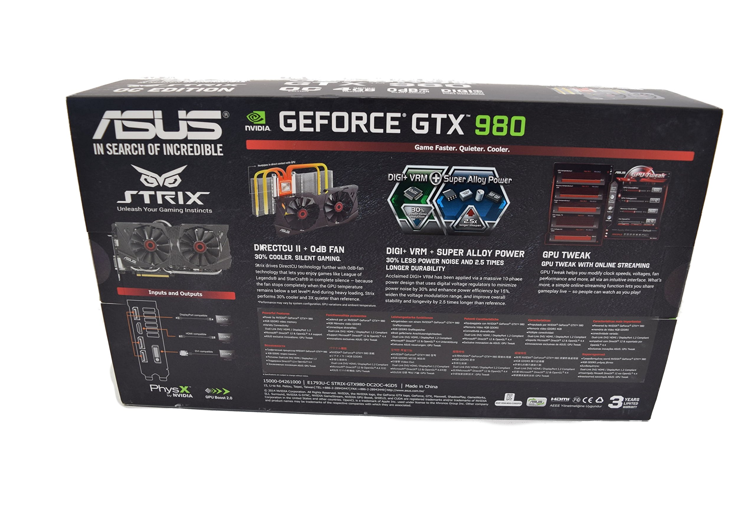 Amazon | ASUSTek STRIXシリーズ NVIDIA GeForce GTX980搭載ビデオ