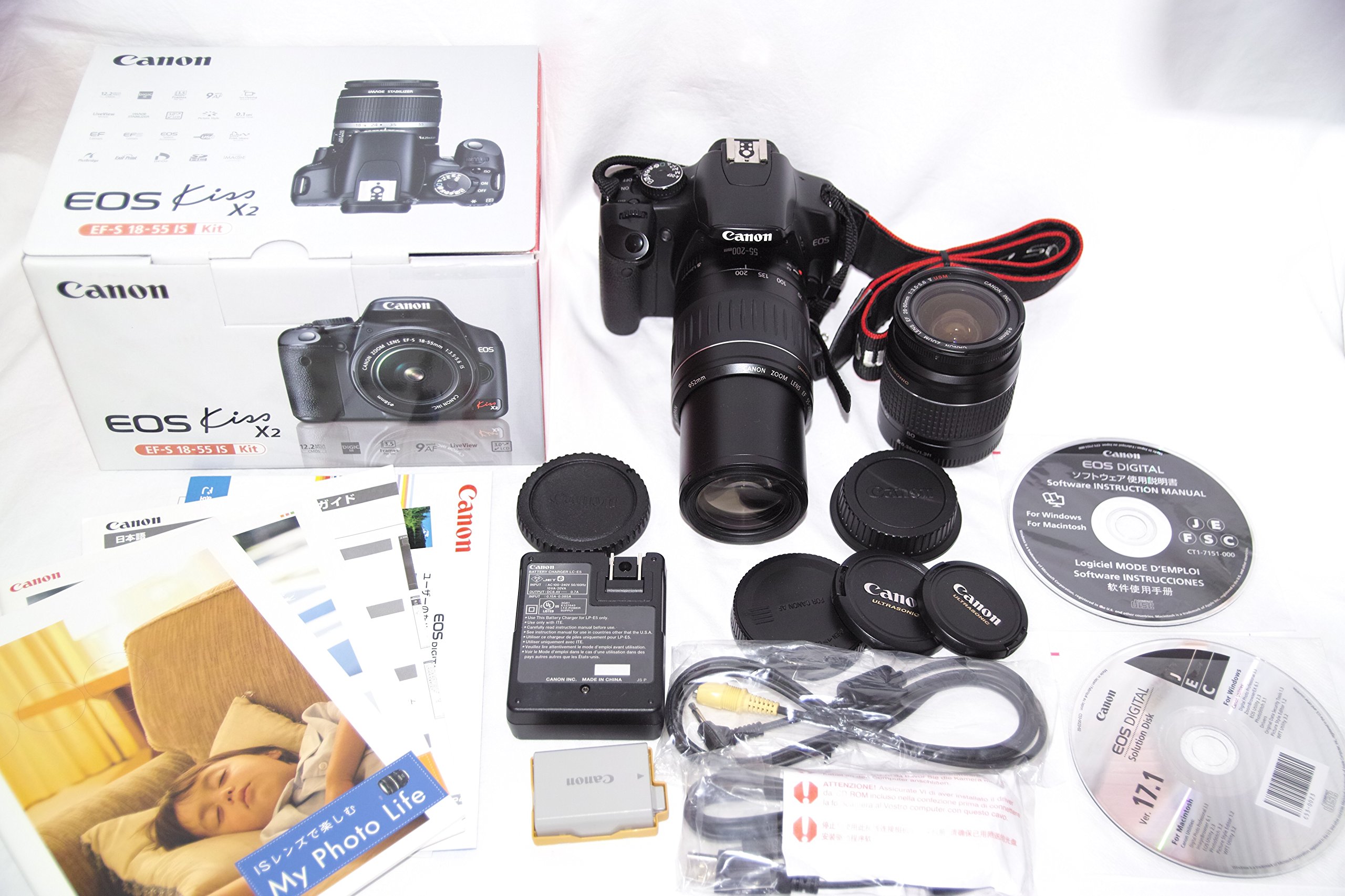 Amazon.co.jp: Canon EOS Kiss X2 Double Zoom Kit for DSLR Camera