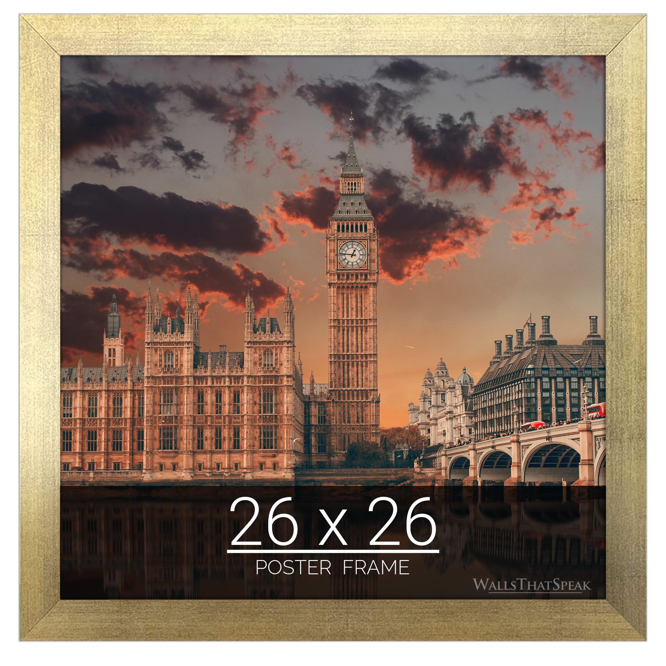 Amazon.com - wallsthatspeak 26x26 Gold Picture Frame for Puzzles