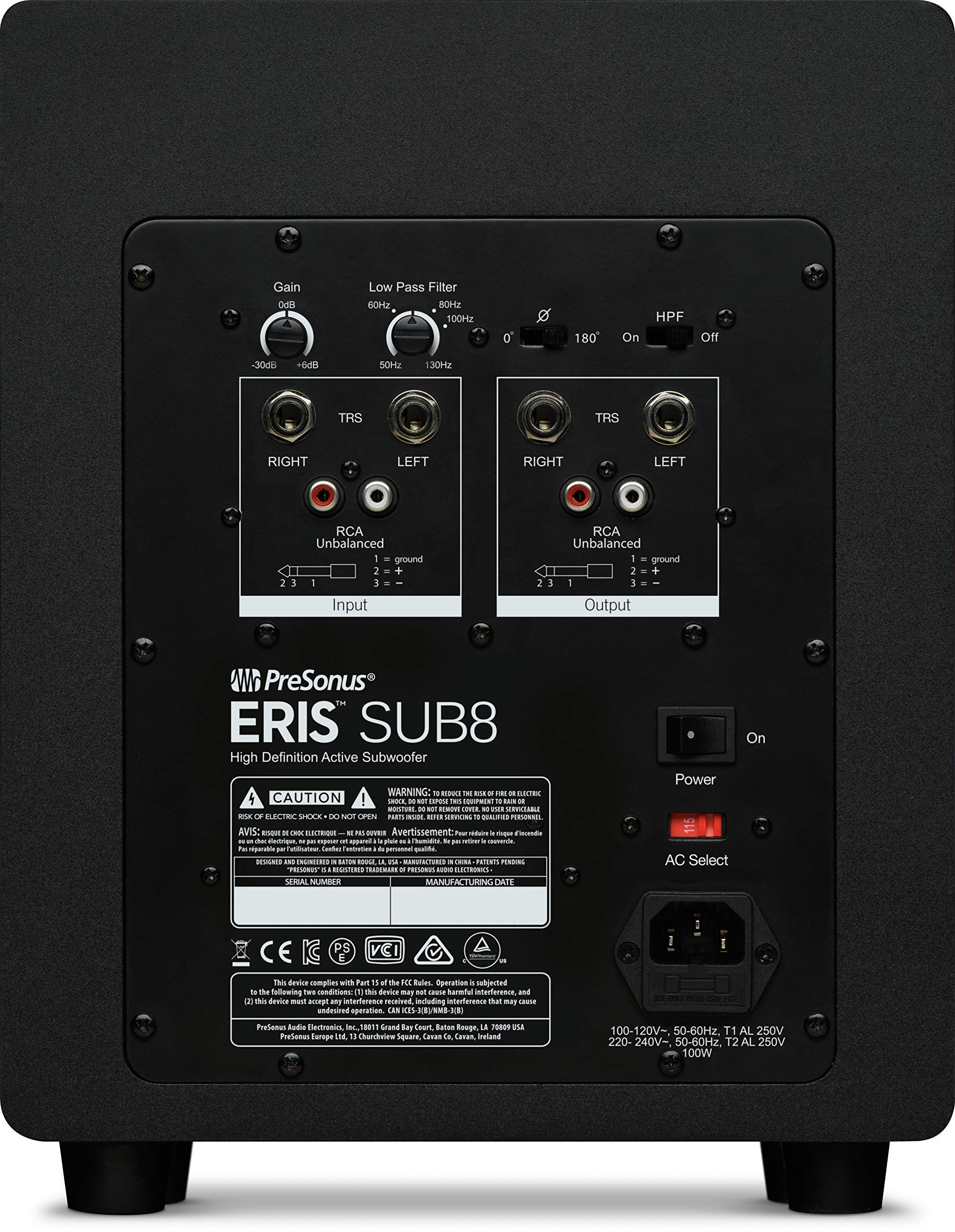 Amazon.co.jp: PreSonus Eris Sub 8 コンパクトスタジオサブウーファー