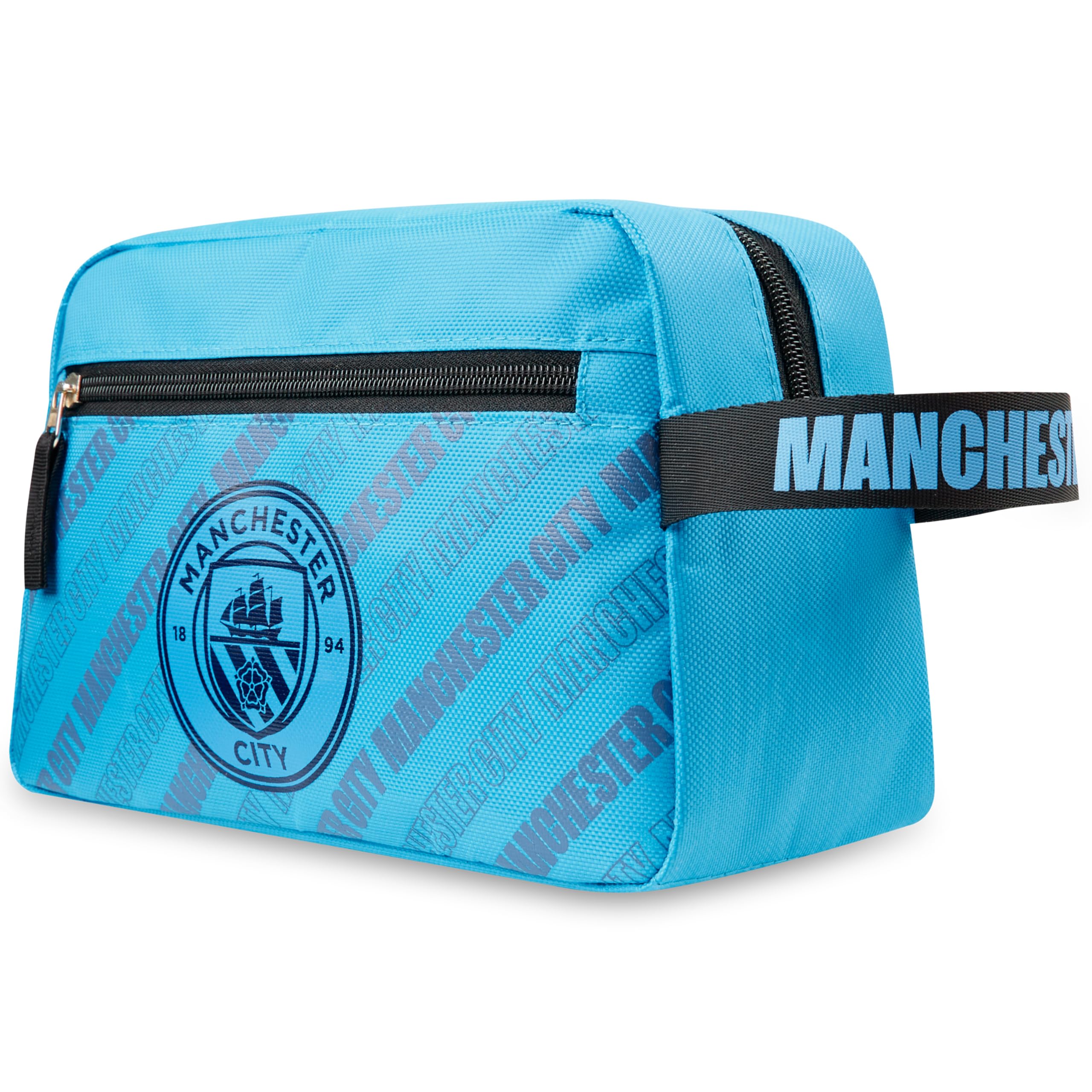 Manchester City F.C. Toiletry Bags for Men, Hanging Wash Bag with