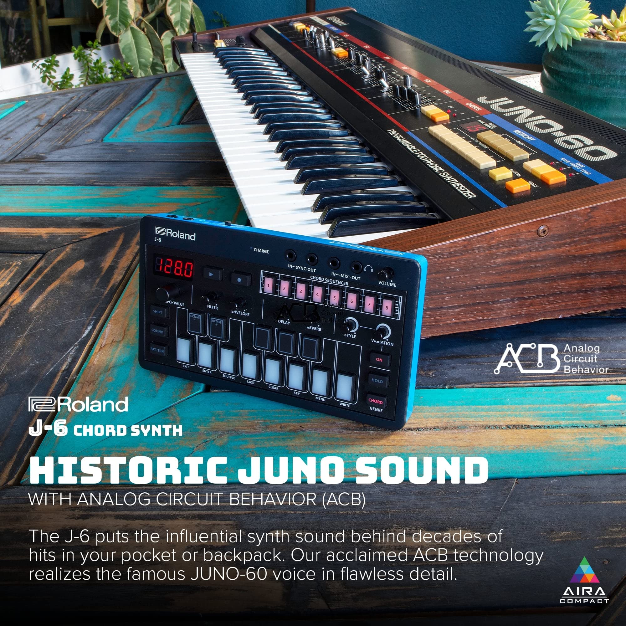 Roland J-6 Módulo Sintetizador Portátil com Sequenciador de