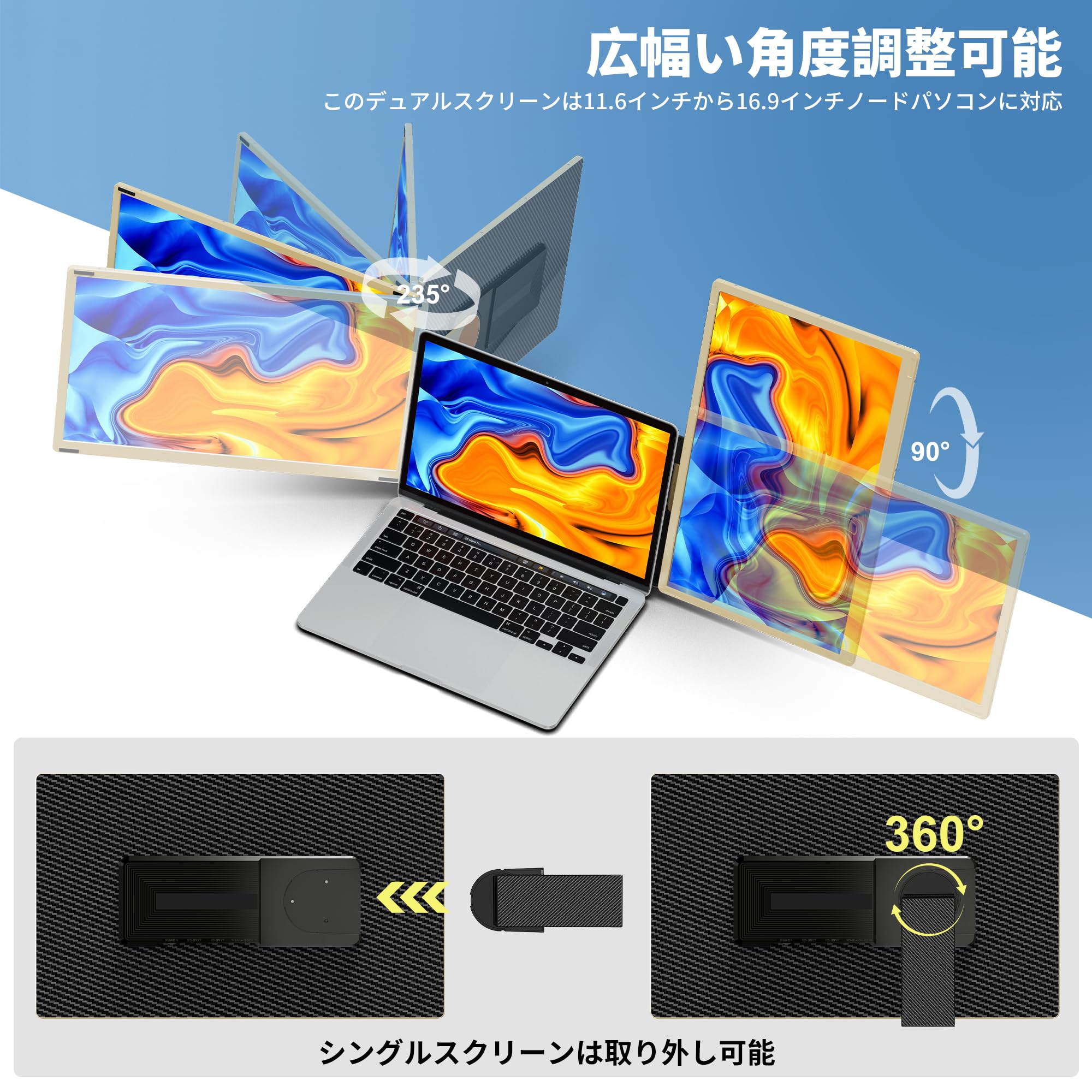 Amazon.co.jp: LivElect 15.6インチ デュアルモバイルモニター FHD