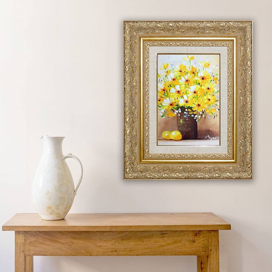 油彩画 : 開 光市 「繕う」キャンバス 20号P型 額装 油彩画 : 開 光