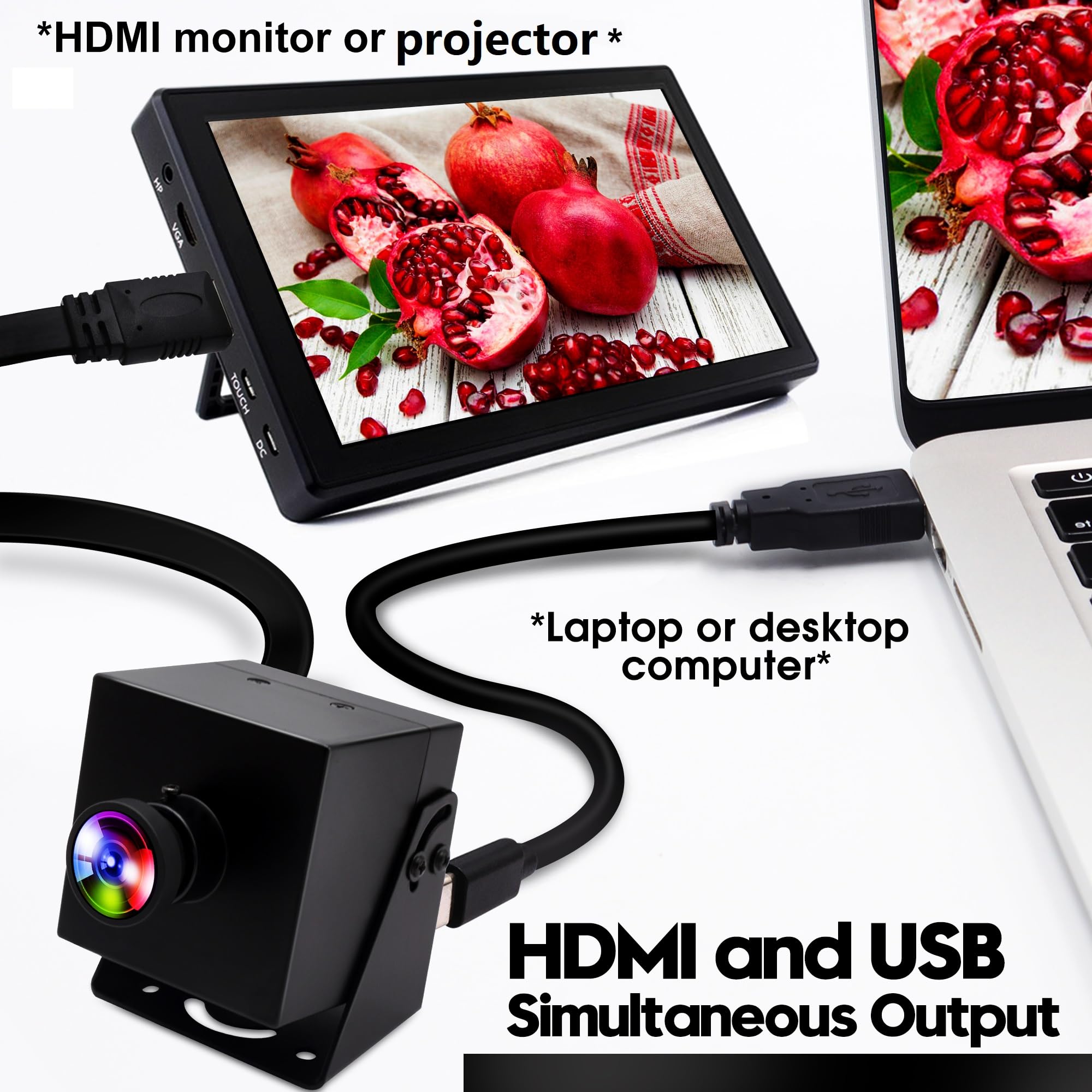 Amazon.com: ELP 4K HDMI USB Camera Wide Angle PC Camera for