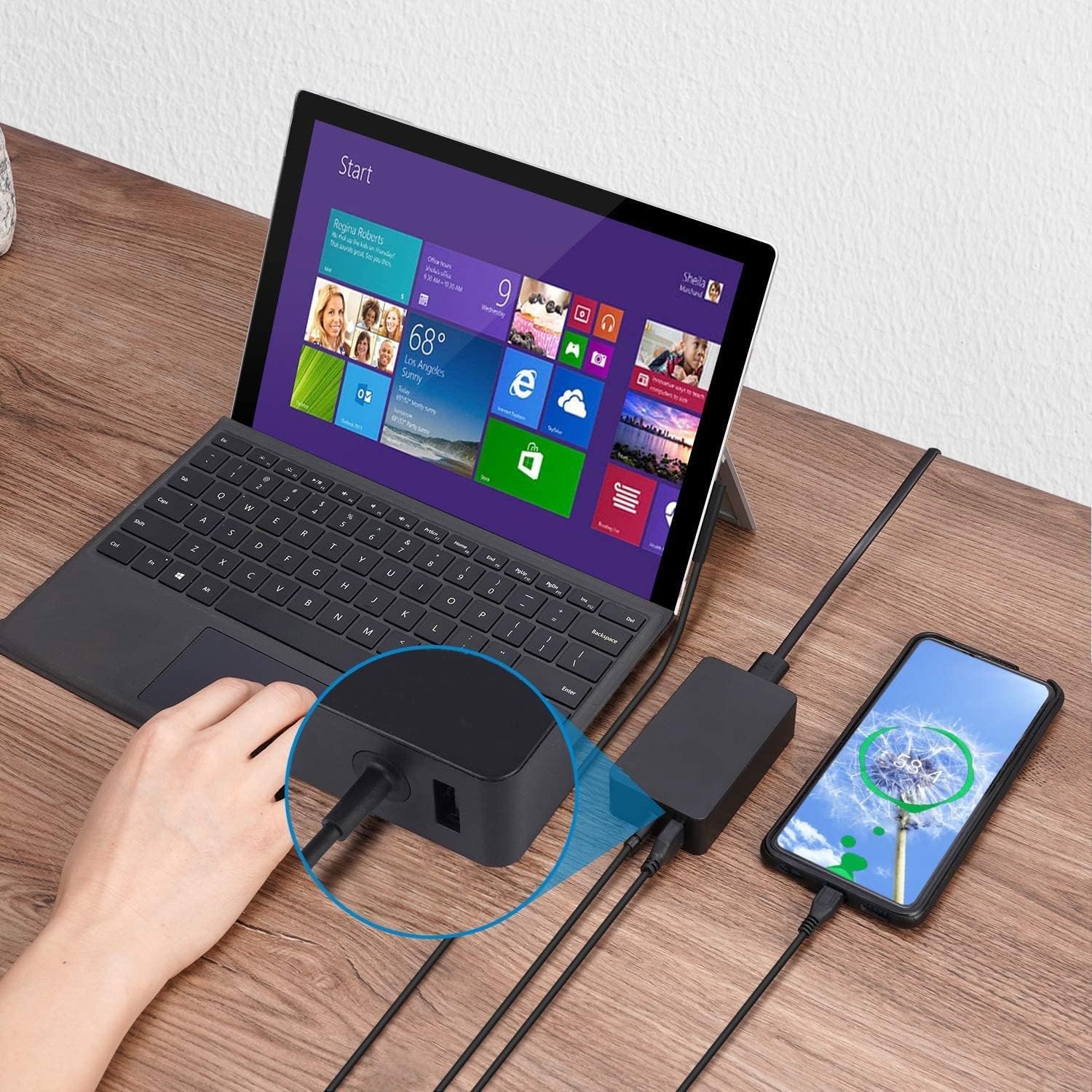 Amazon.co.jp: Surface Pro Charger Surface Laptop Charger 65W 15V