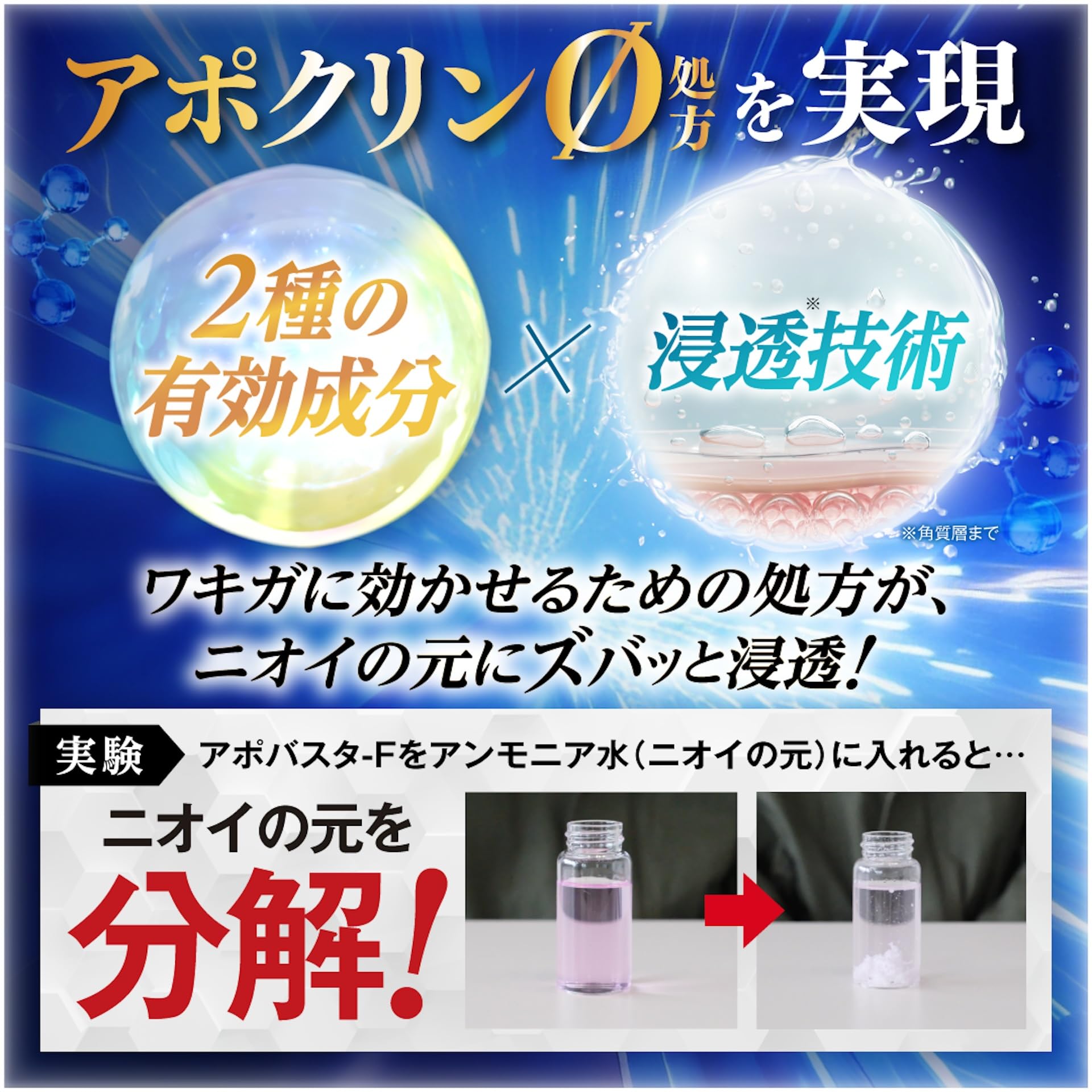 Amazon.co.jp: アポバスタ-F 公式 薬用ワキガ向け外用剤 医薬部外品