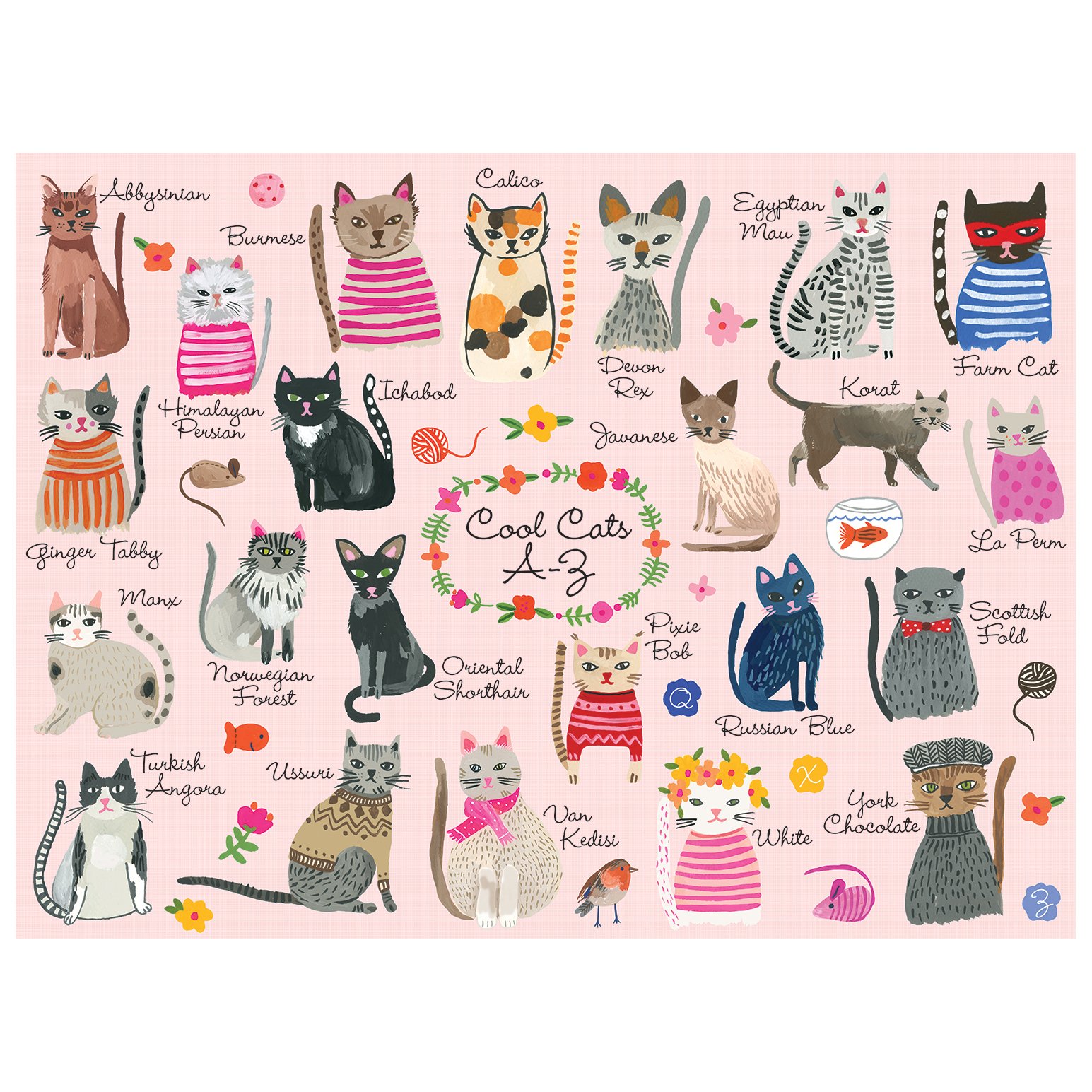 Amazon.com: Mudpuppy Cool Cats A-Z Puzzle, 1000 Piece Cat Jigsaw