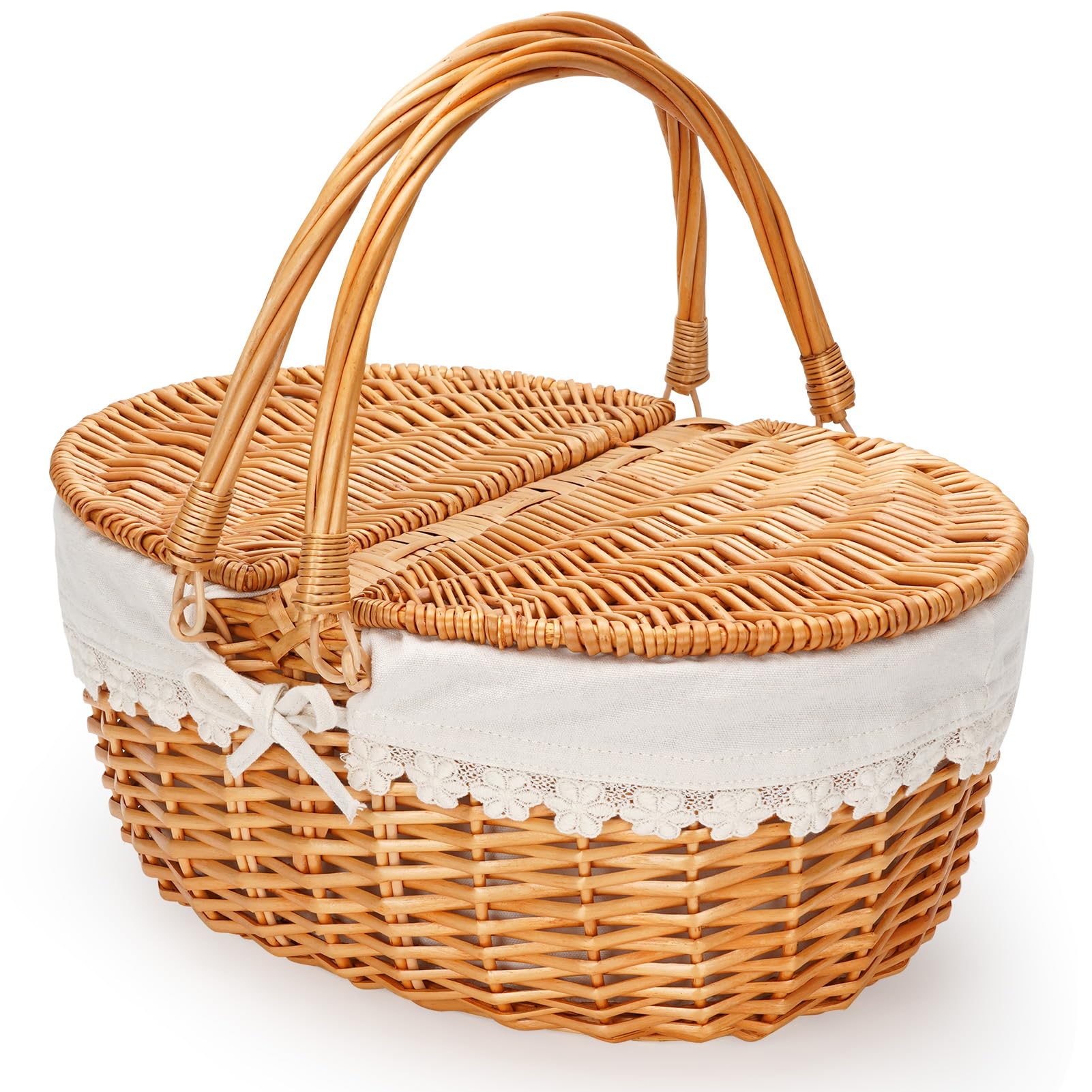 Amazon.com: Wicker Picnic Basket with Removable Liner, Empty