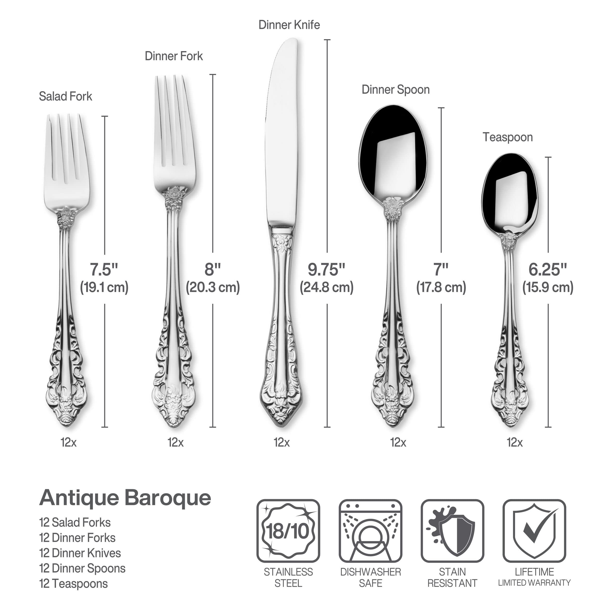 Amazon.com | Wallace Antique Baroque 65pc: Flatware Hostess Sets