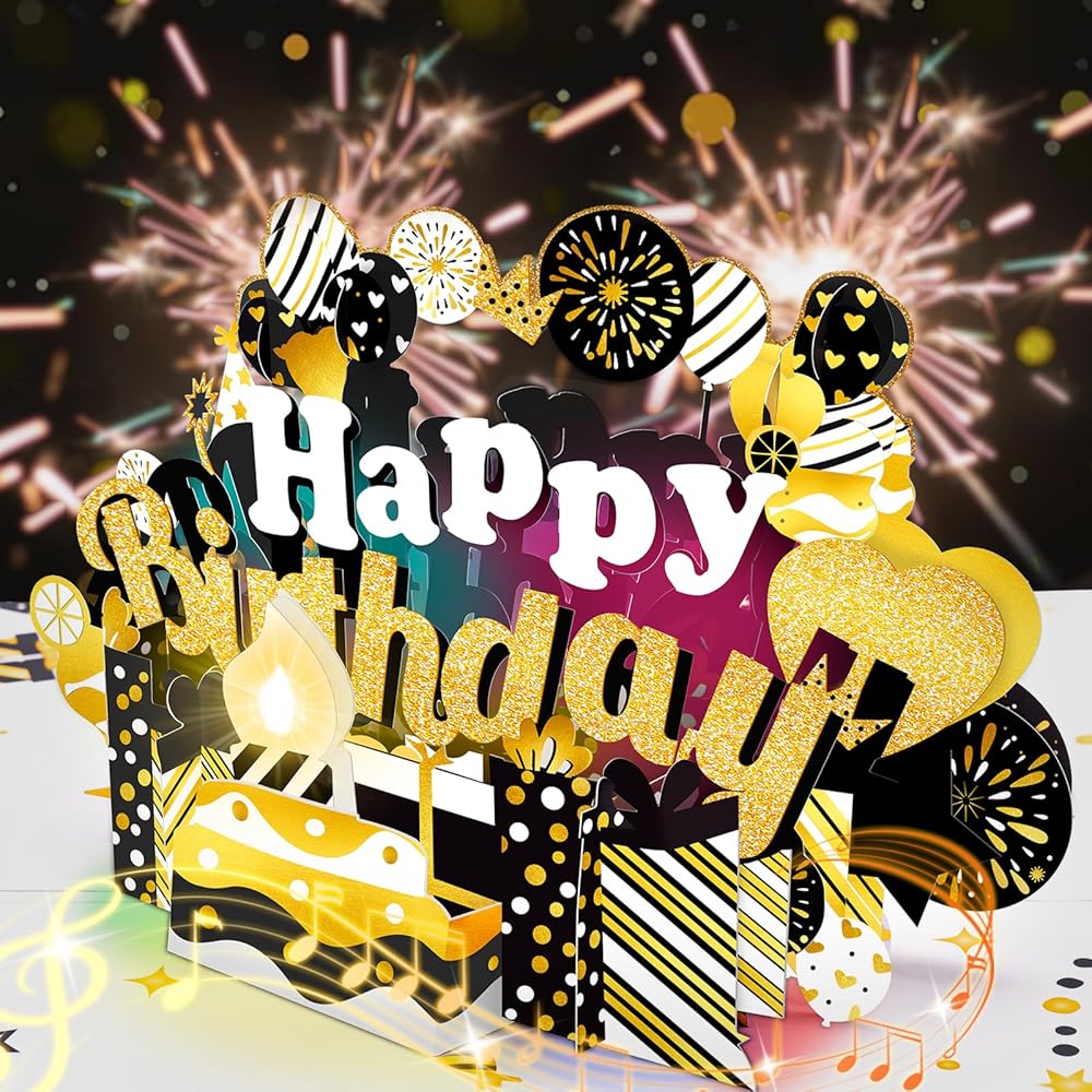 OPOWIS Light & Music Birthday Cards, 3D Blowable Honduras | Ubuy